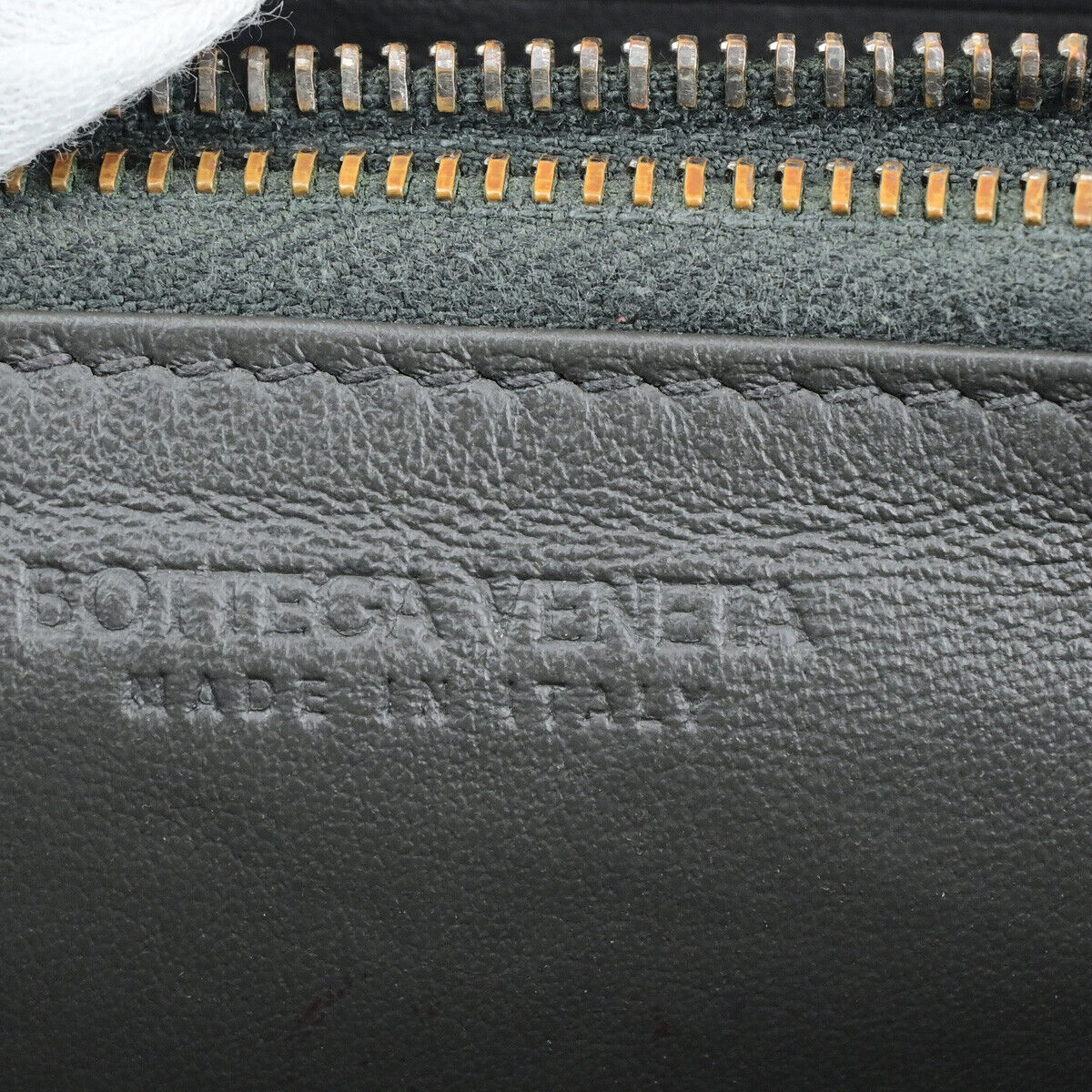 BOTTEGA VENETA Logo Cassette Zip Around Long Wallet Leather Gray Italy 30YG300