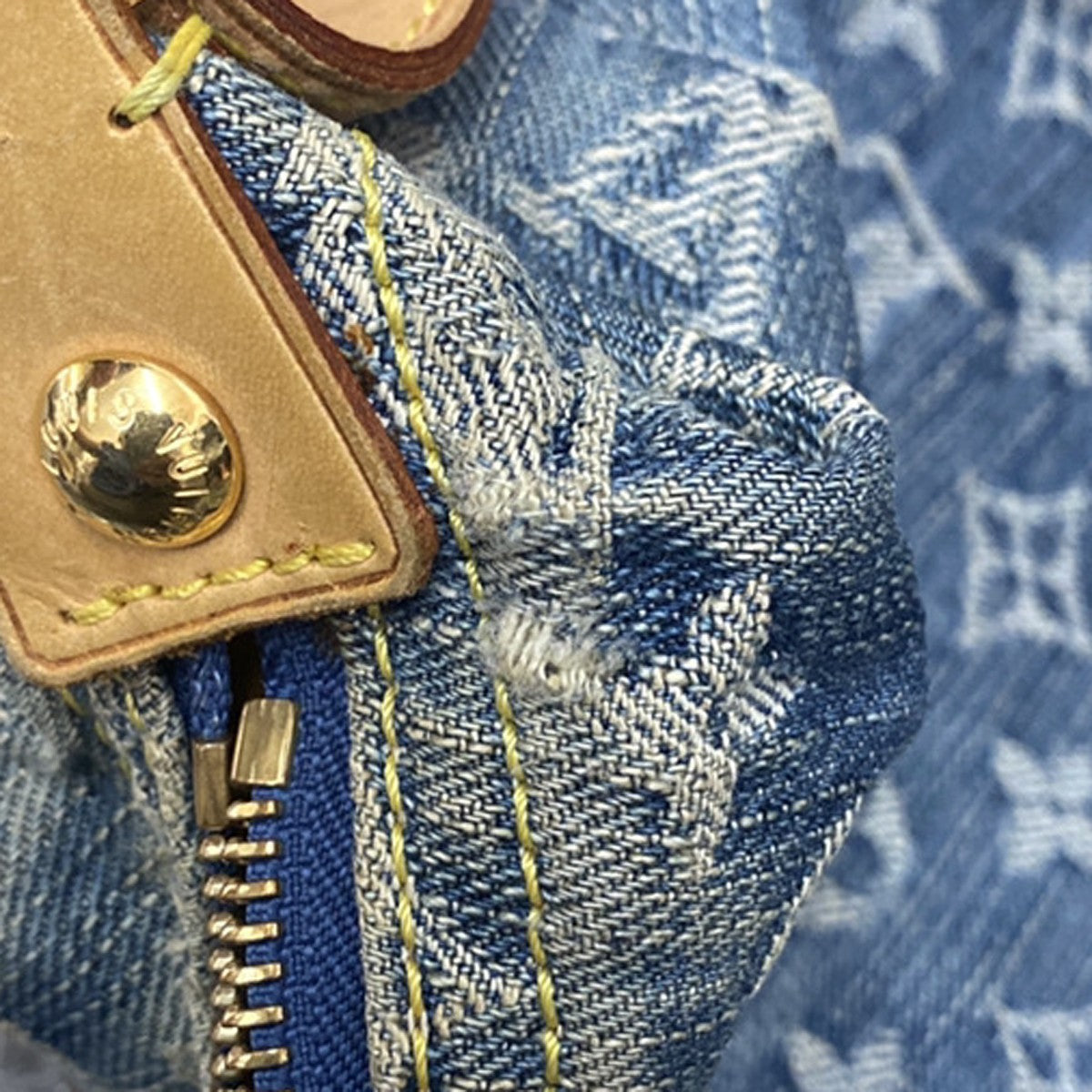 LOUIS VUITTON Buggy PM Shoulder Bag Monogram Denim Leather Blue M95049 49KB529