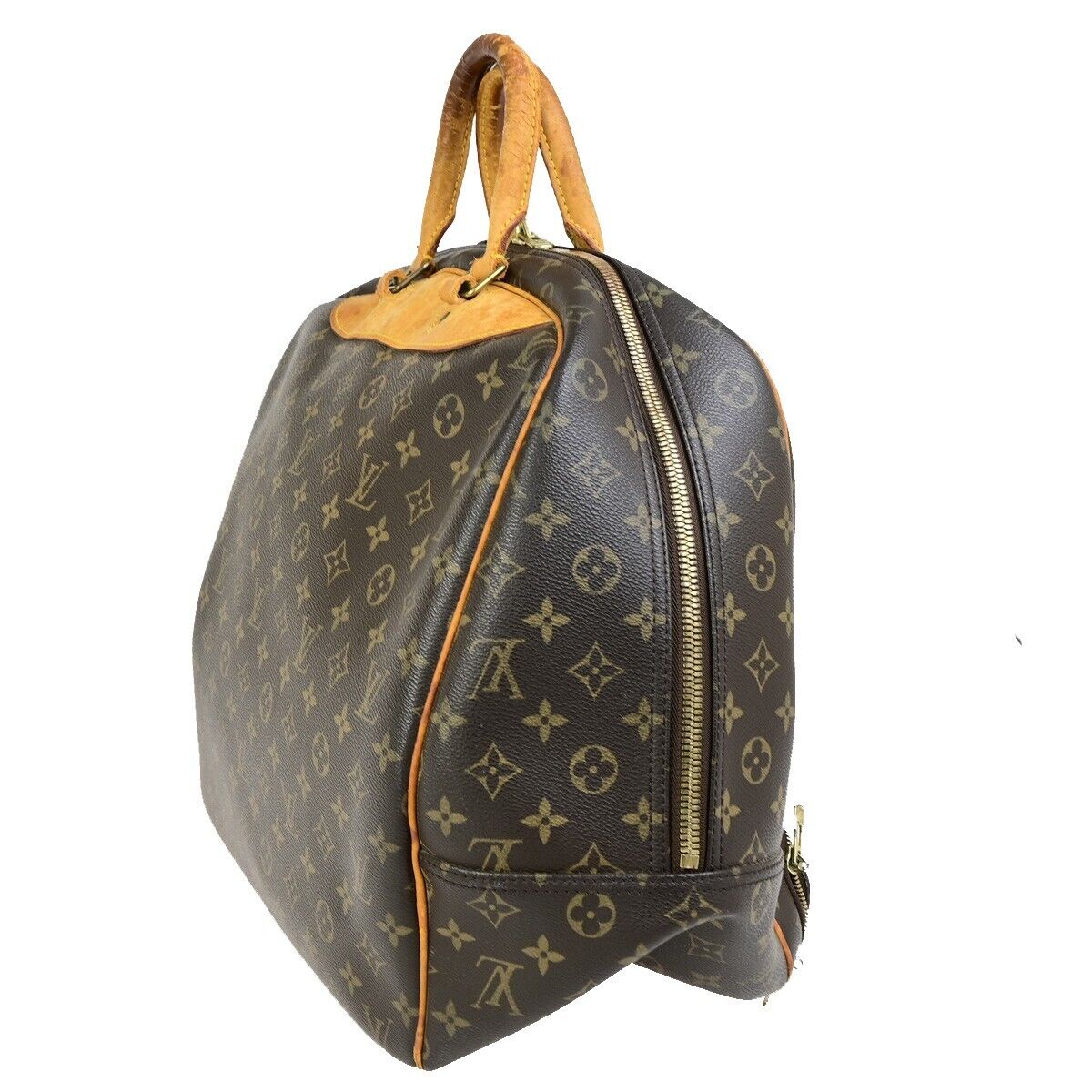 LOUIS VUITTON LV Logo Evasion Hand Bag Monogram Leather Brown M41443 67FB309
