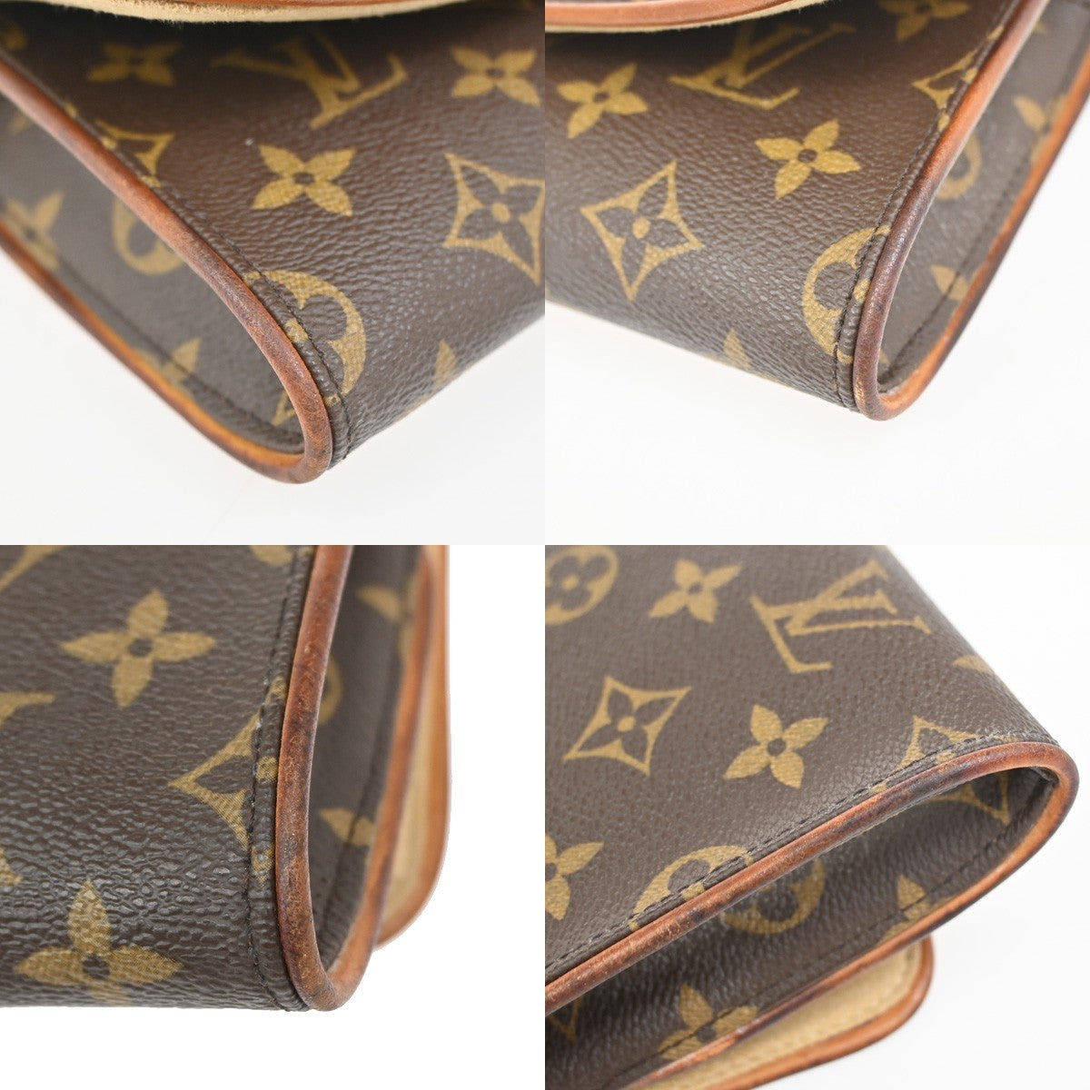 LOUIS VUITTON Pochette Twin GM Clutch Bag Monogram Brown USA M51852 66YJ037
