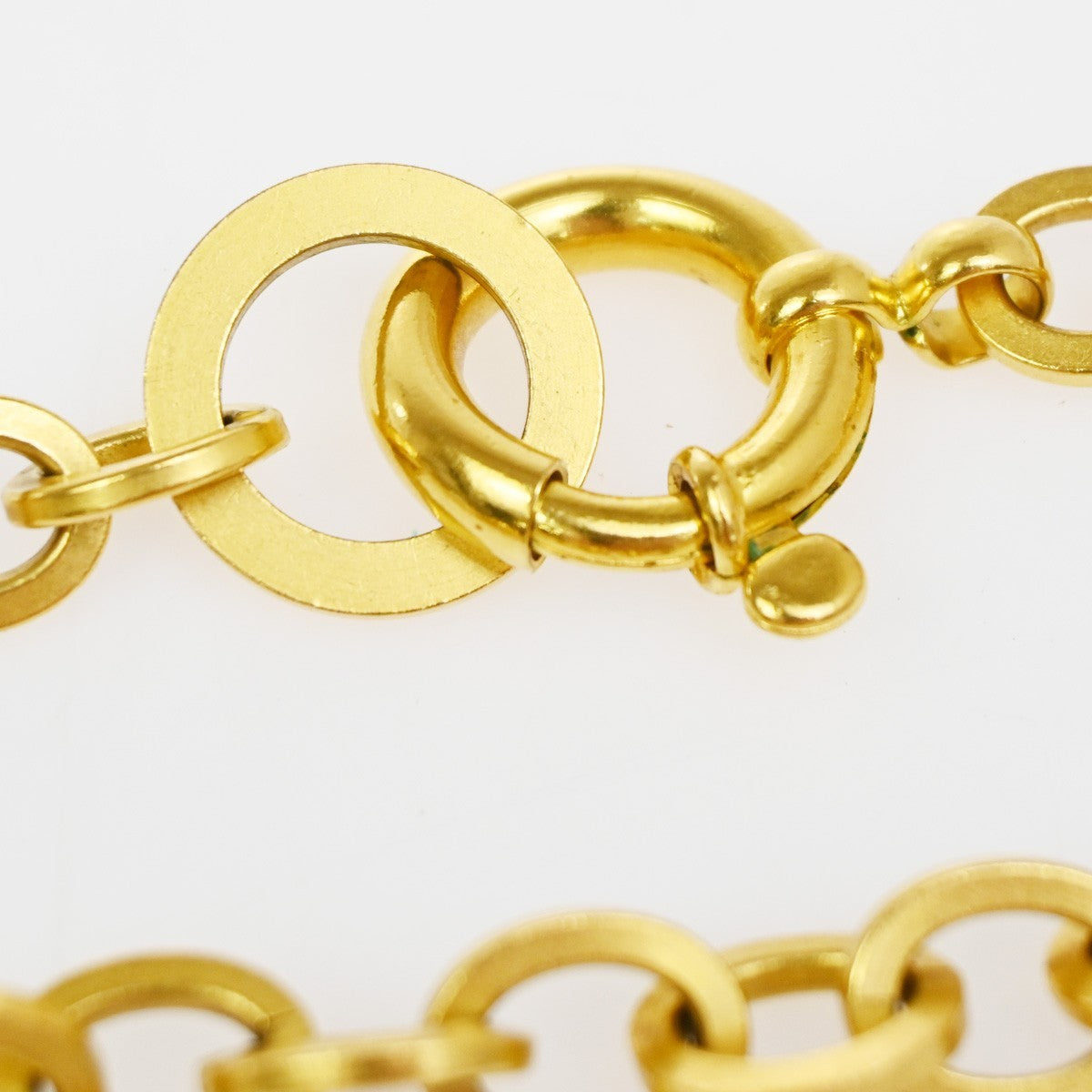 CHANEL CC Logo Oval Motif Chain Long Necklace Pendant 95P GHW GHW France 84RL829