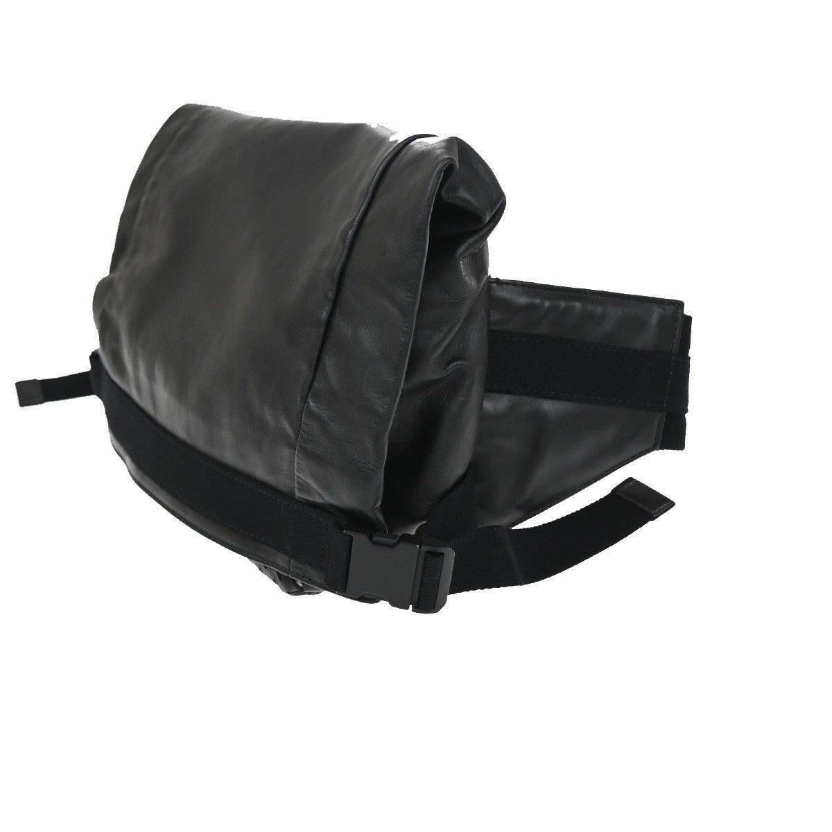 BOTTEGA VENETA Logo Perforated Body Bum Waist Bag Leather Black Italy 12YJ130