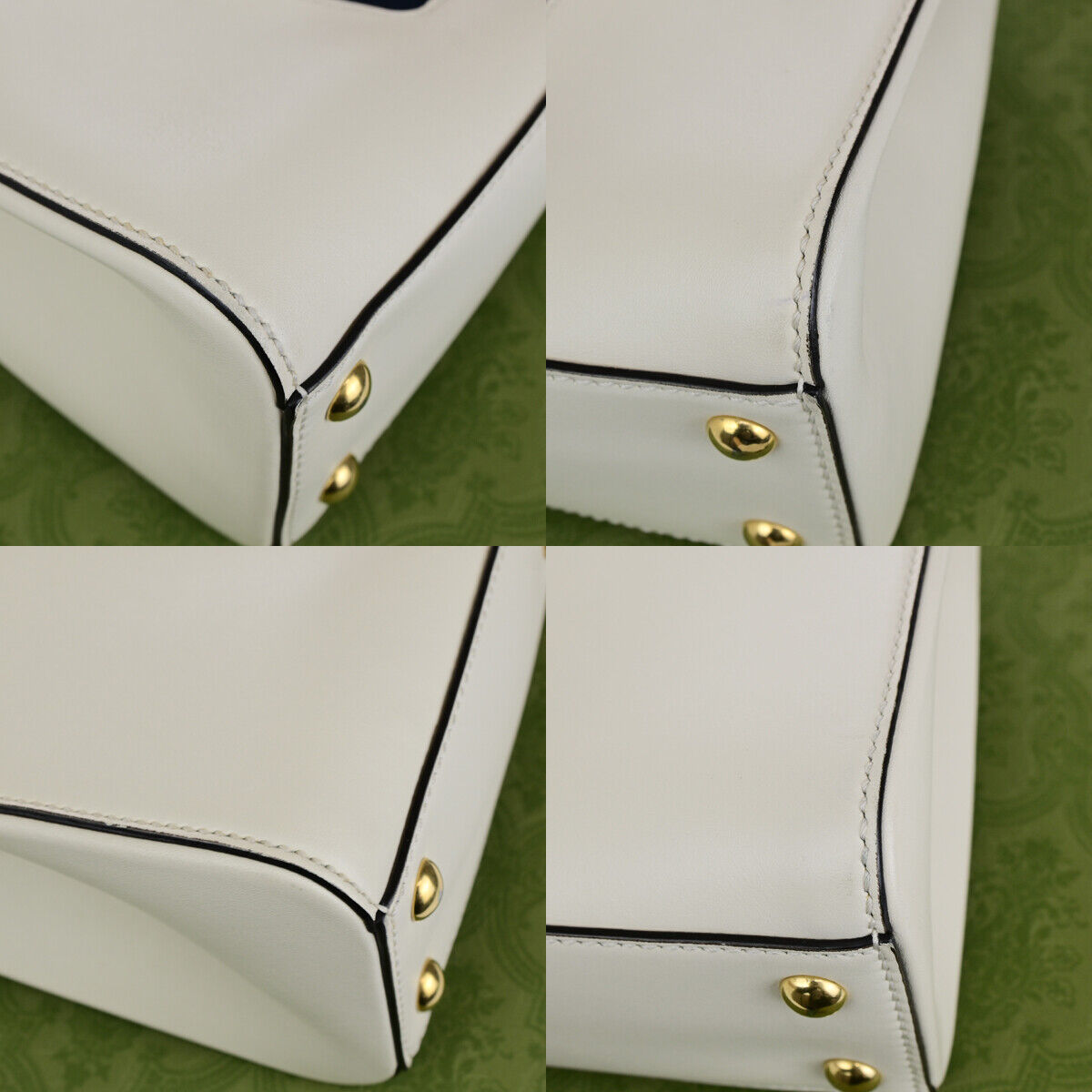 GUCCI Logo Sylvie Sherry 2 Way Shoulder Hand Bag Leather White GHW Italy 21YG624