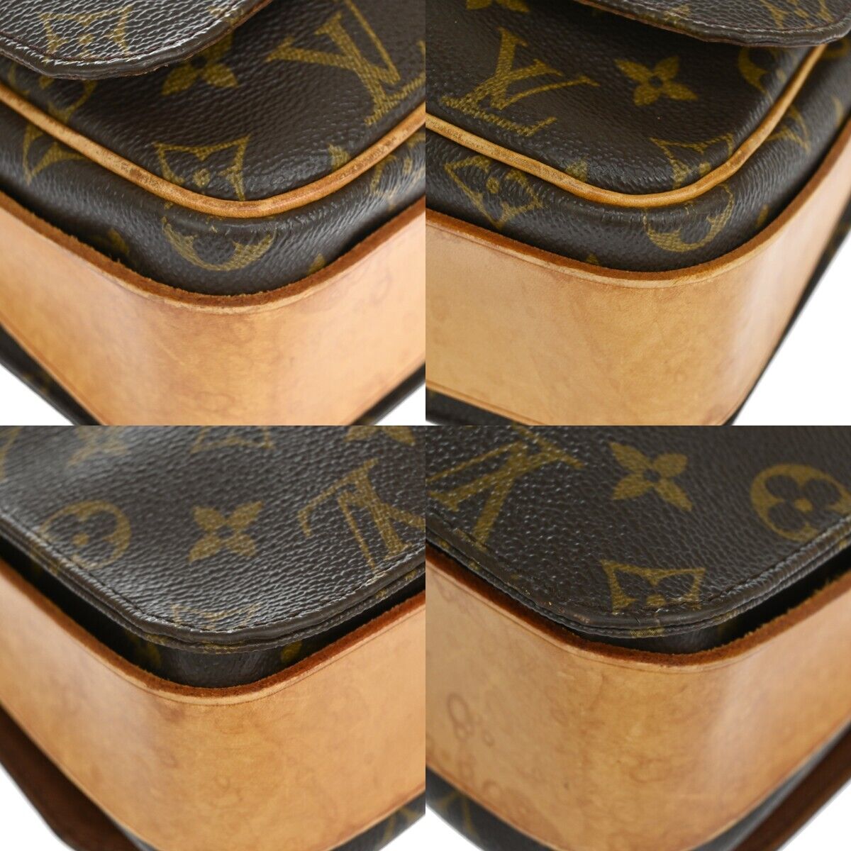LOUIS VUITTON Cartouchiere GM Shoulder Bag Monogram Leather Brown M51252 83ED391