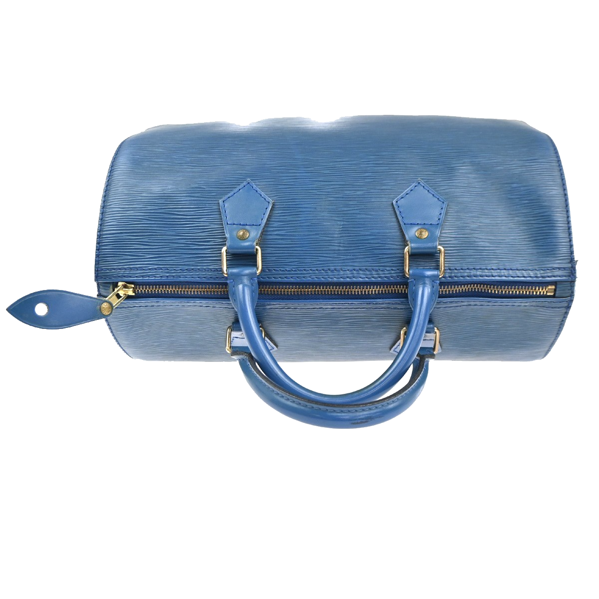 LOUIS VUITTON LV Logo Speedy 30 Travel Hand Bag Epi Leather Blue M43005 77MA226