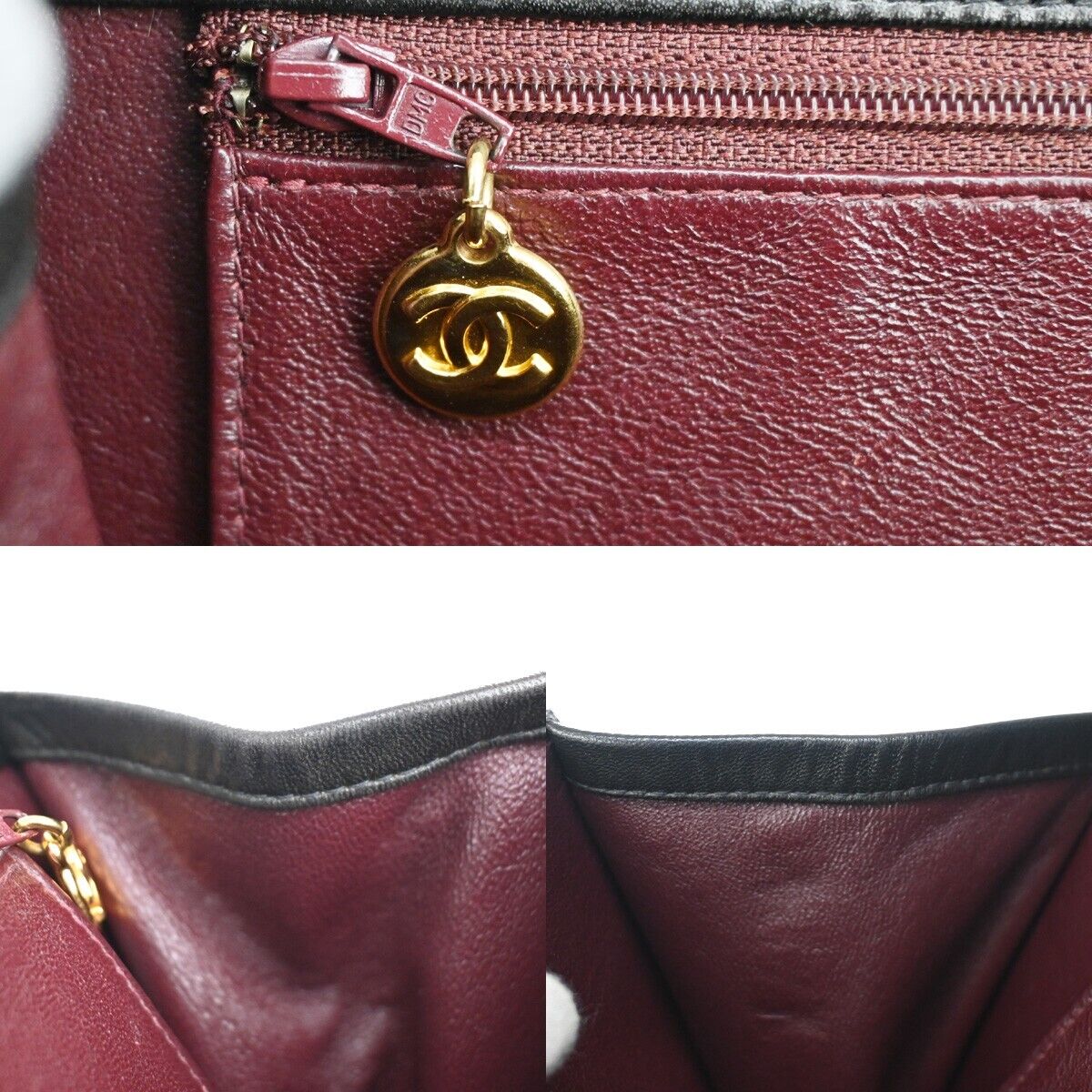CHANEL CC Logo Matelasse Chain Shoulder Bag Leather Black GHW France 876RF086