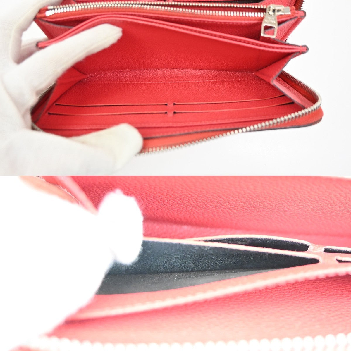 LOUIS VUITTON Zippy Wallet Long Wallet Monogram Empreinte Red M61865 66KC311