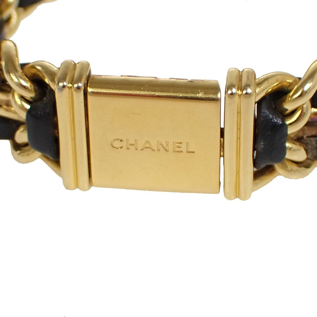 CHANEL Logo Premiere Watch H0001  #M Quartz Gold-Plated Leather GHW 685LC516