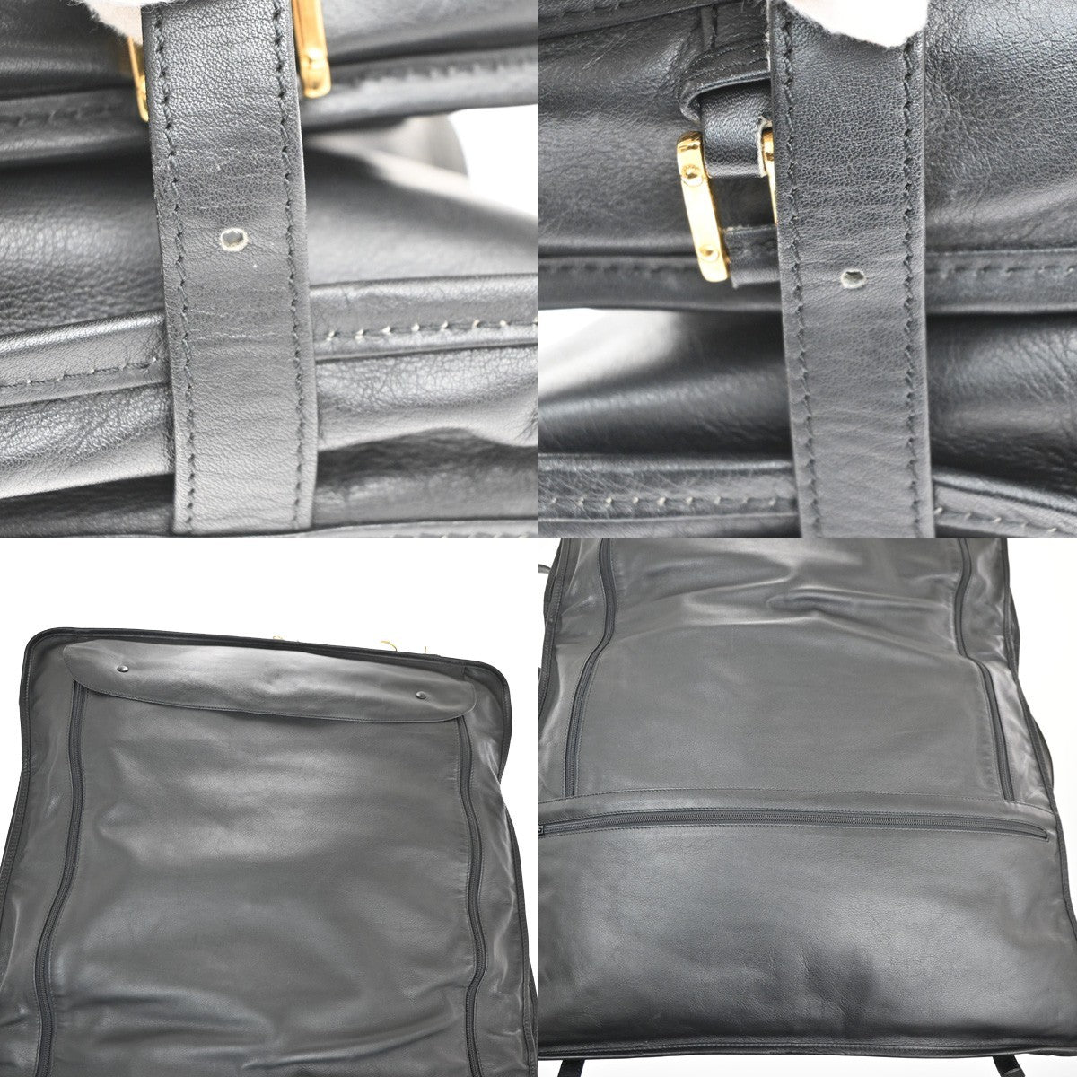 LOEWE Logo Anagram 2way Garment Shoulder Hand Bag Leather BK GHW Spain 68MA416