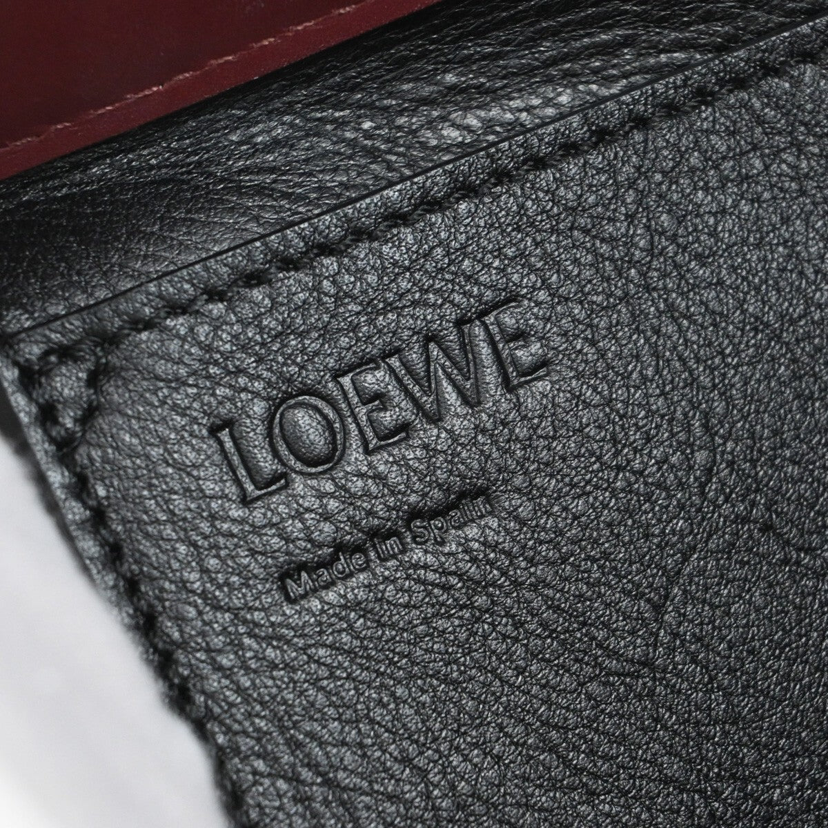 LOEWE Logo Lazo Hand Bag Leather Red Made in Spain 92RF255