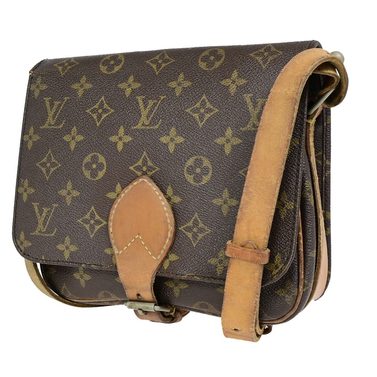 LOUIS VUITTON Cartouchiere MM Shoulder Bag Monogram Leather Brown M51253 67HC029