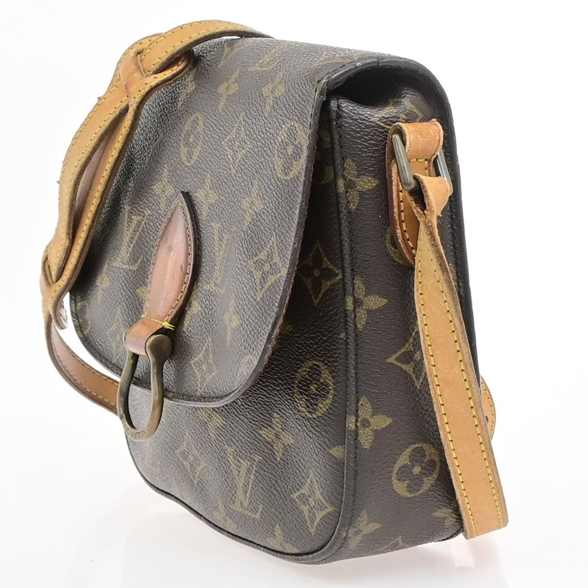 LOUIS VUITTON Saint Cloud MM Shoulder Bag Monogram Leather Brown M51243 36PA097