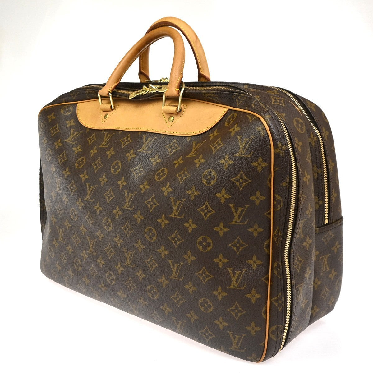 LOUIS VUITTON Alize 24H Travel Hand Bag Monogram Leather Brown M41399 86CA749