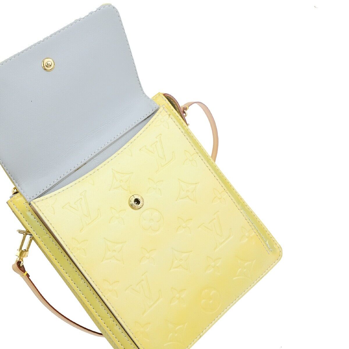 LOUIS VUITTON LV Motto Shoulder Bag Monogram Vernis Leather Gris M91030 63EC941