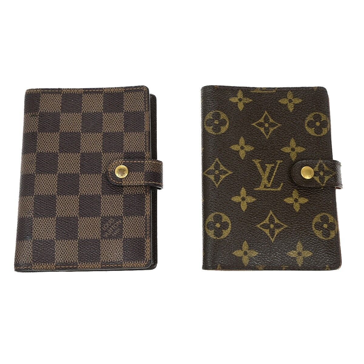 LOUIS VUITTON Agenda PM Day Planner Cover Monogram Damier Ebene Brown 04ED975