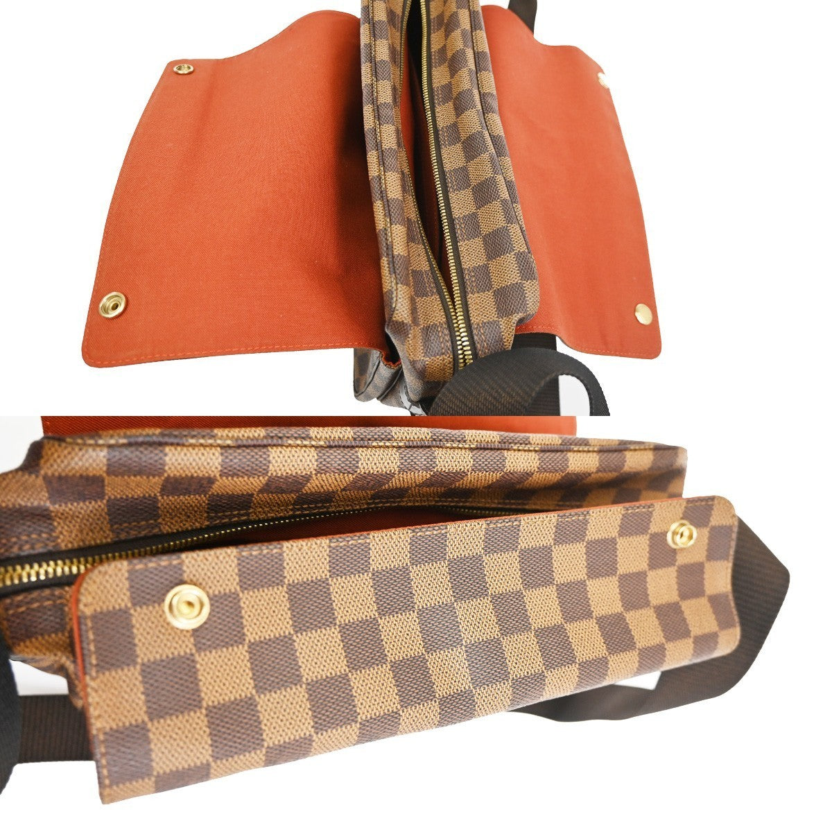 LOUIS VUITTON Naviglio Shoulder Bag Damier Ebene Leather Brown N45255 96TA697