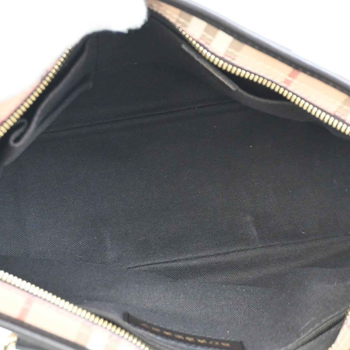 BURBERRY Logo Nova Check Shoulder Bag PVC Leather Beige Black Italy 85DA065