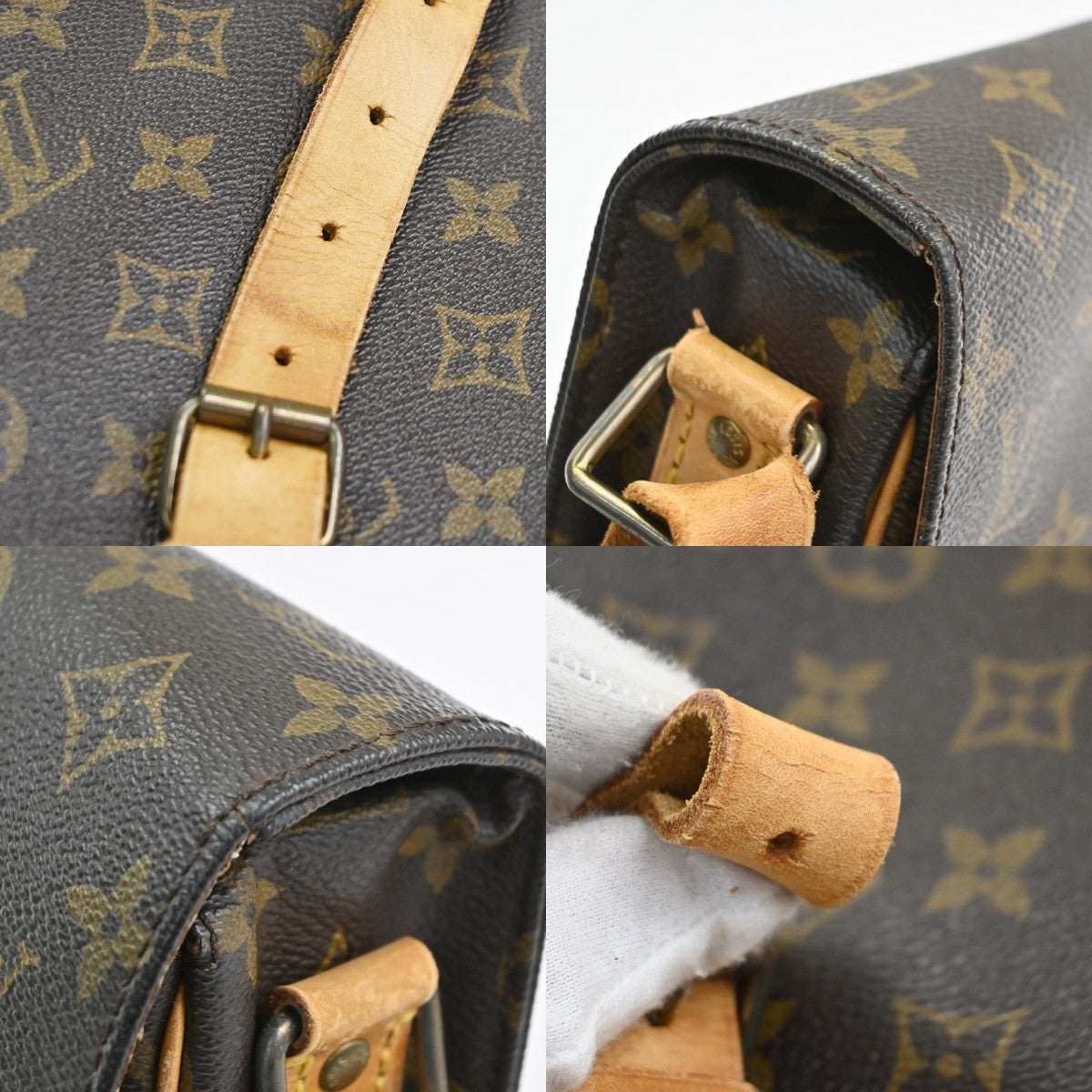 LOUIS VUITTON Cartouchiere MM Shoulder Bag Monogram Leather Brown M51253 35CA973