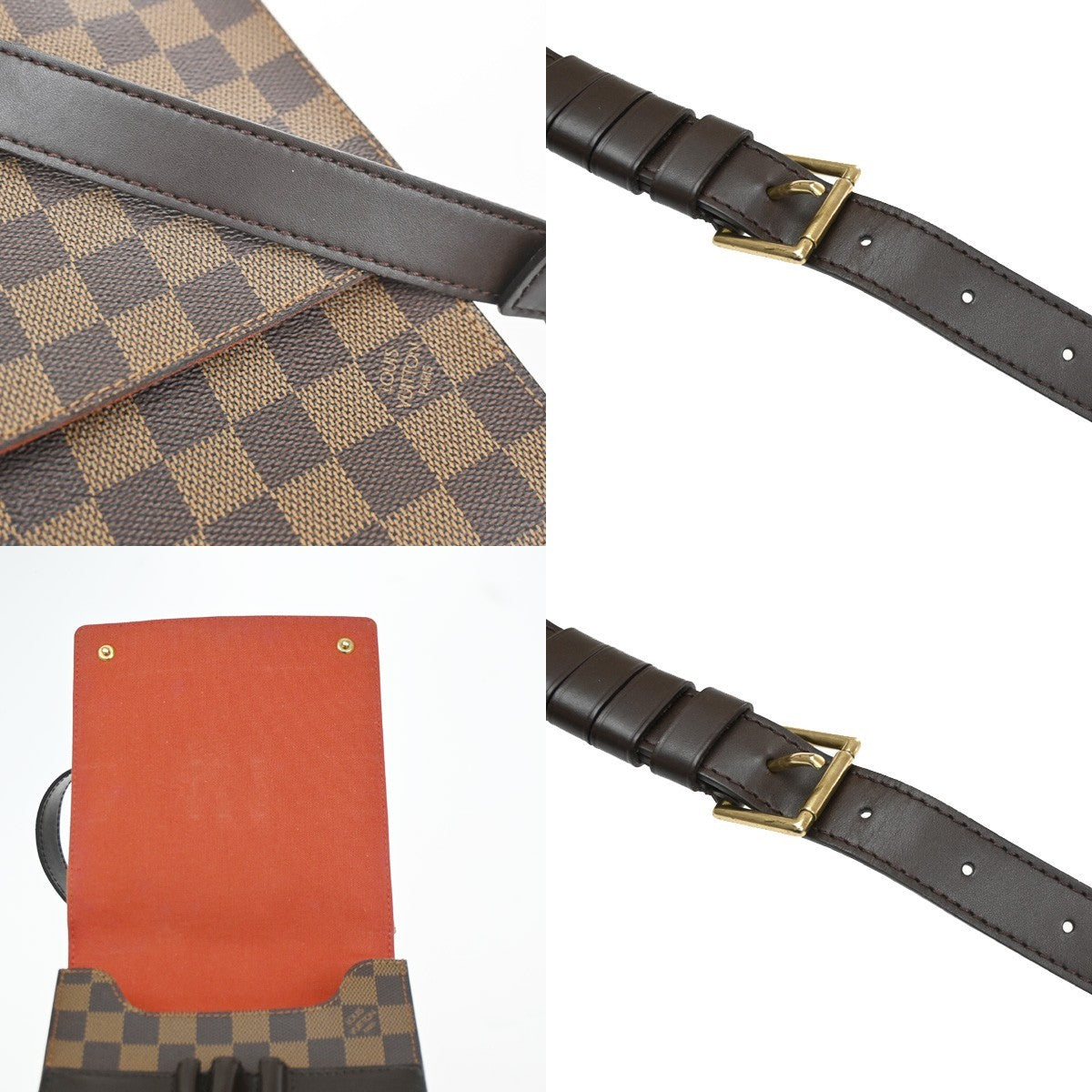 LOUIS VUITTON Portobello Shoulder Bag Damier Leather Brown N45271 72CB058
