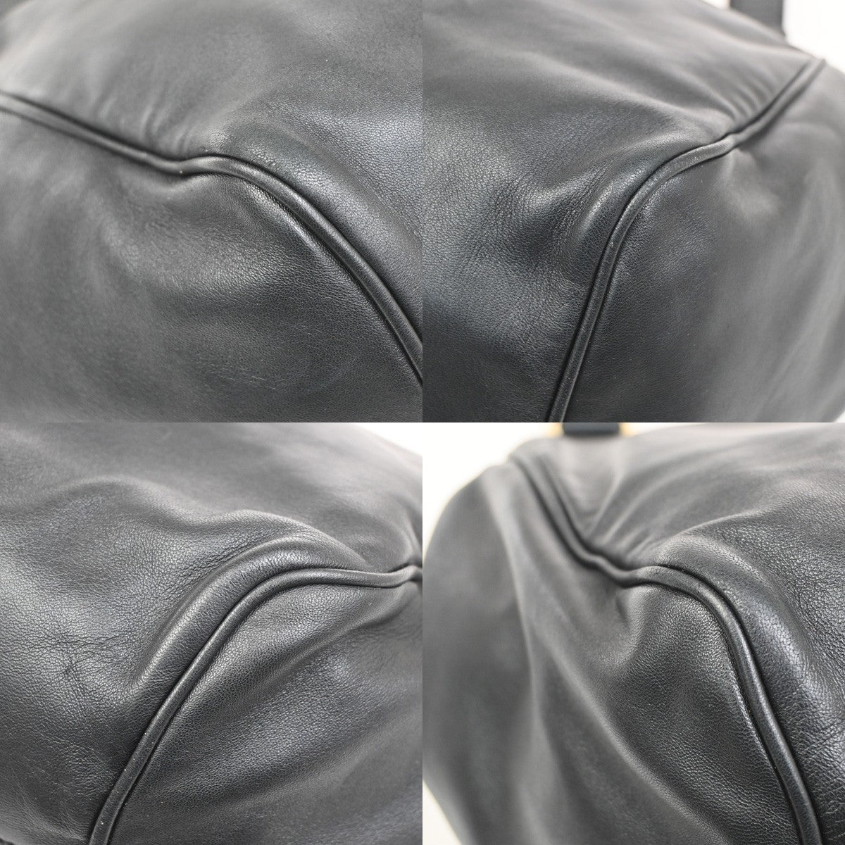 LOEWE ANAGRAM Logo Shoulder Hand Bag Nappa Leather Black GHW Spain 75RL779