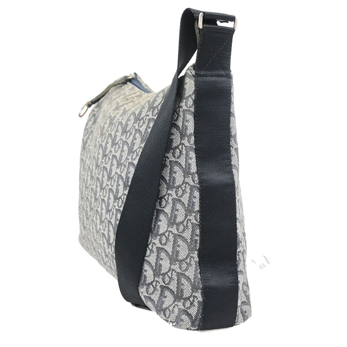 CHRISTIAN DIOR Logo Trotter Messenger Cross shoulder Bag Canvas Blue SHW 31PA126