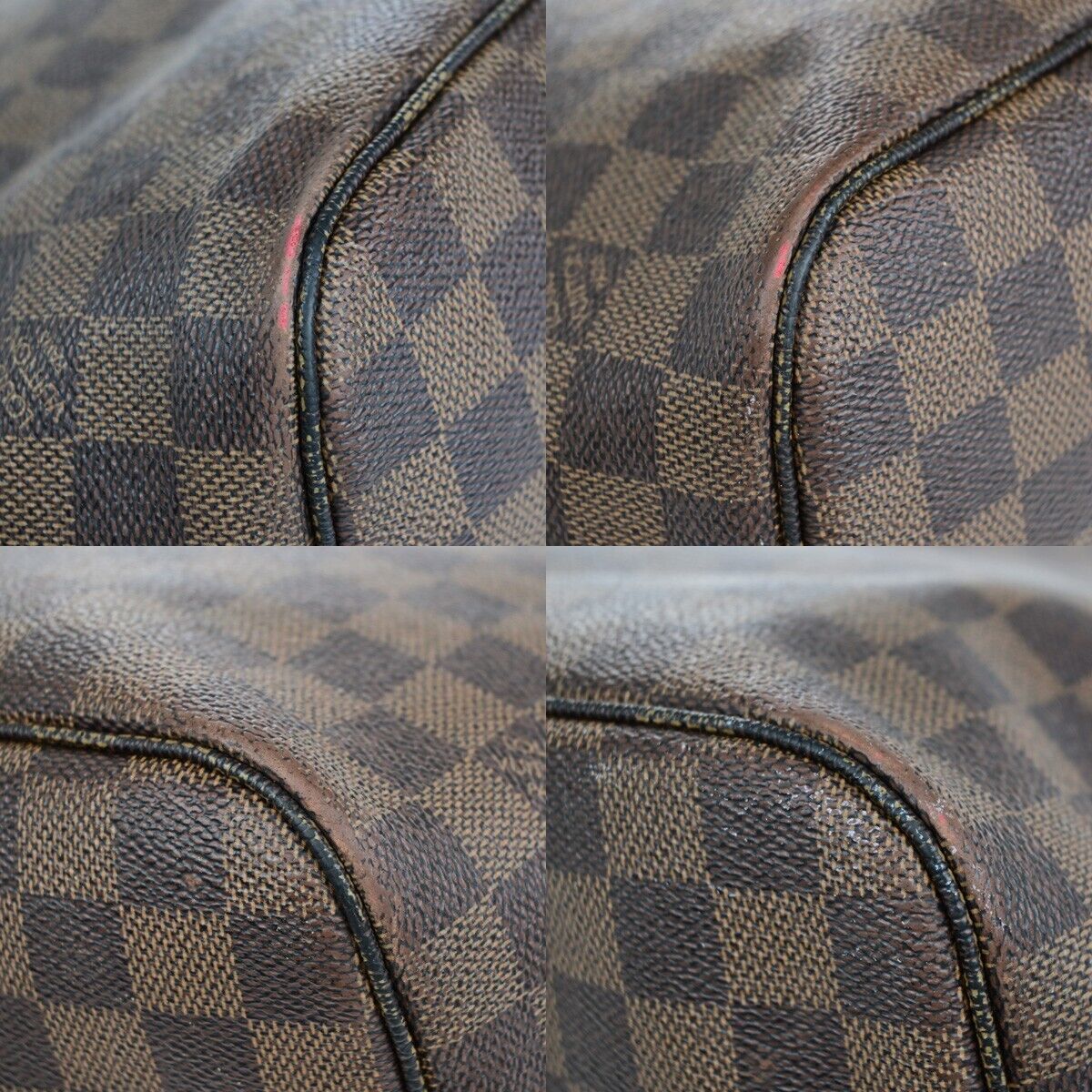 LOUIS VUITTON Neverfull MM Shoulder Bag Damier Ebene Leather BN N51105 73EB748