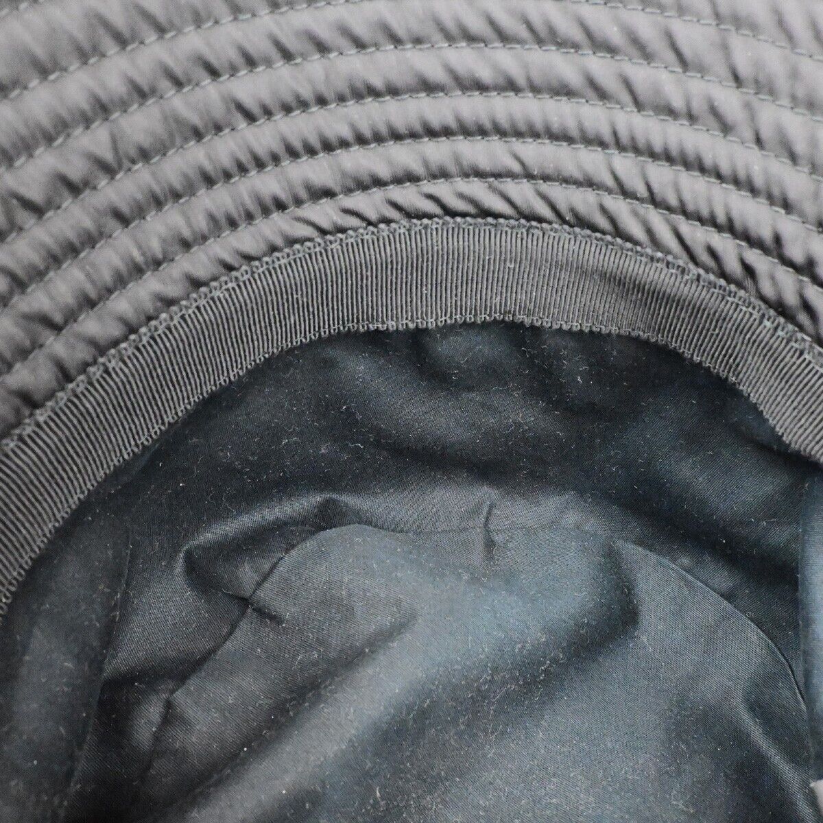 PRADA Logo Tessuto Bucket Hat Side M 100% Nylon Black Italy 80RK564