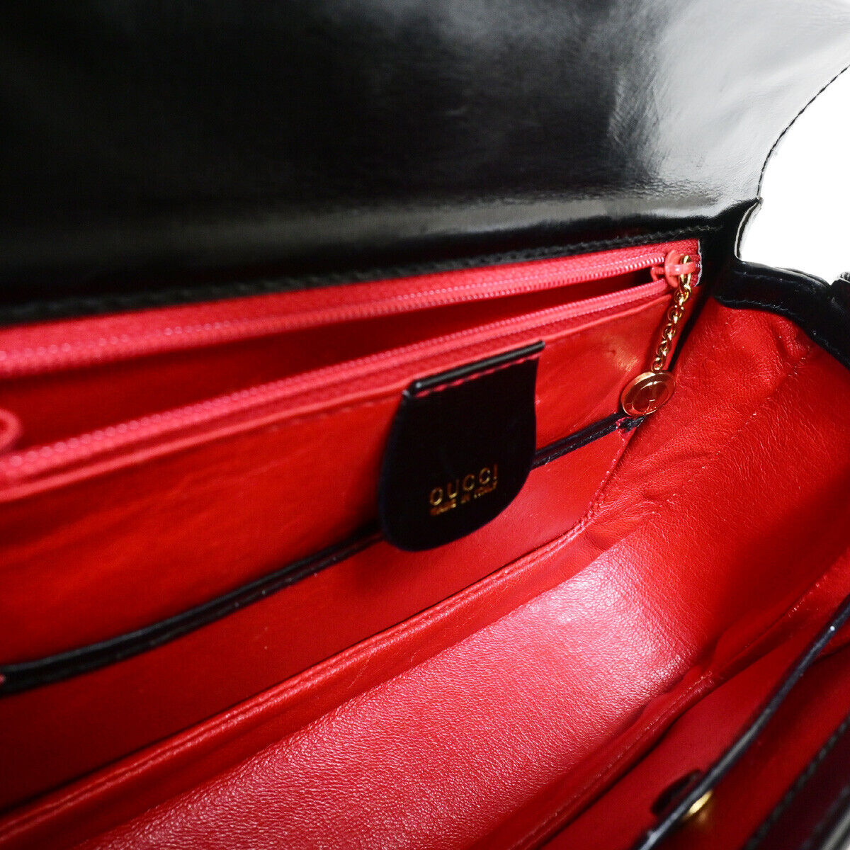 GUCCI Logo Bamboo 2Way Small Shoulder Hand Bag Leather Black GHW Italy 609RK553