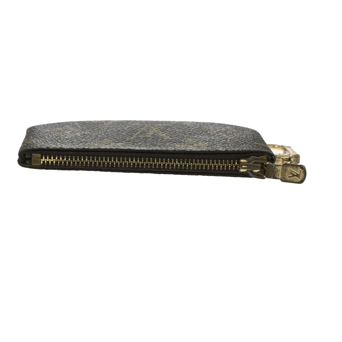 LOUIS VUITTON LV Pochette Cle Coin Case Monogram Leather Brown M62650 09EE241