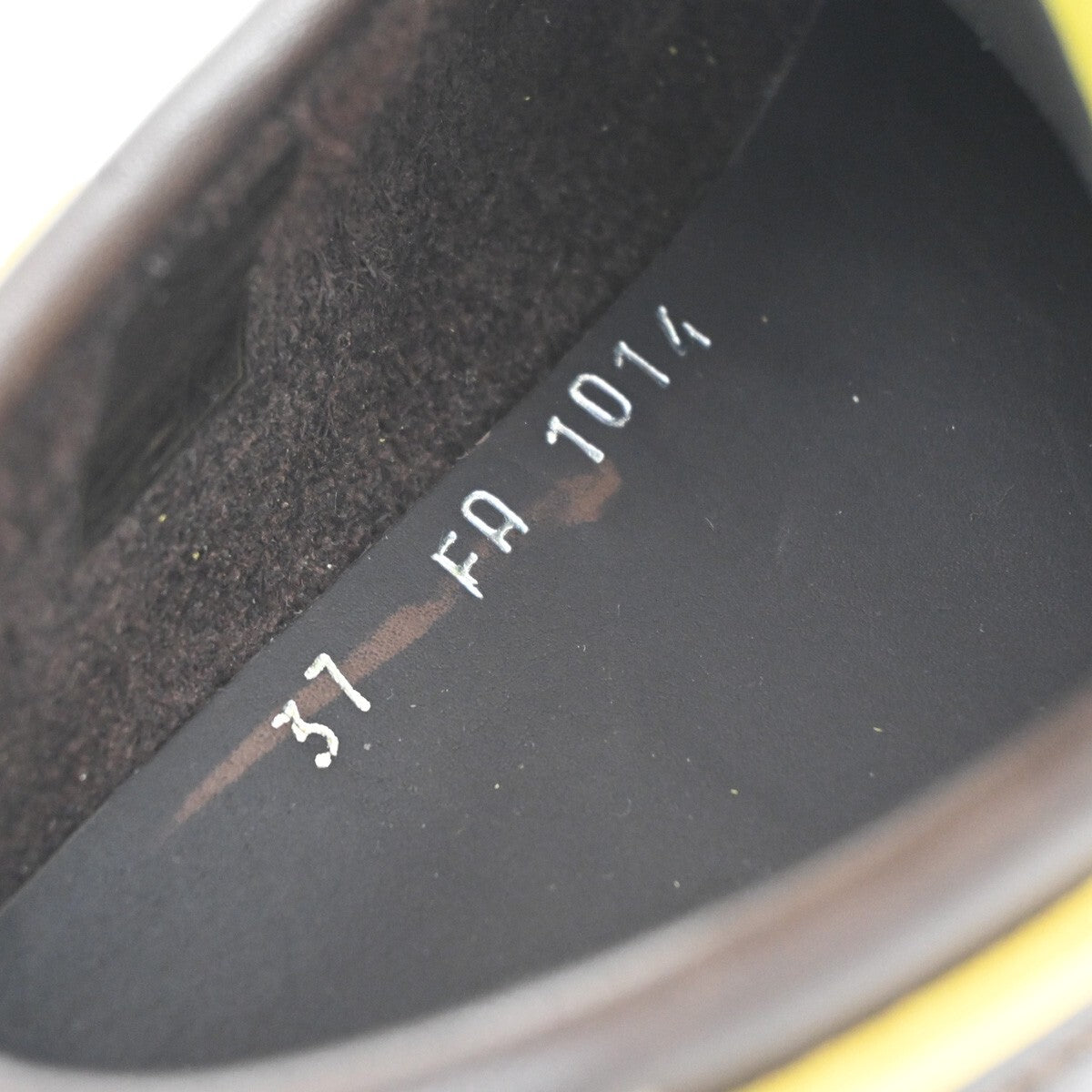 LOUIS VUITTON Logo Vuitton Cup Shoes Size 37  Leather Brown Yellow 88EE321