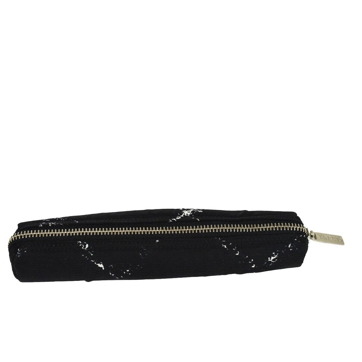 CHANEL CC Logo Travel Line Pen Case Pouch Nylon Black Silver France 04RH703