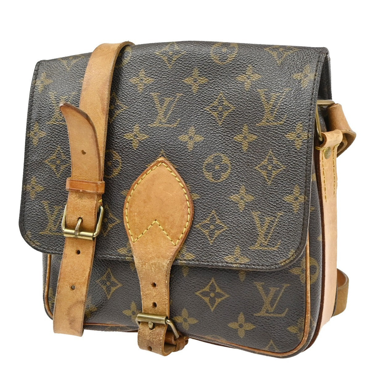 LOUIS VUITTON Cartouchiere MM Shoulder Bag Monogram Leather Brown M51253 37CA969