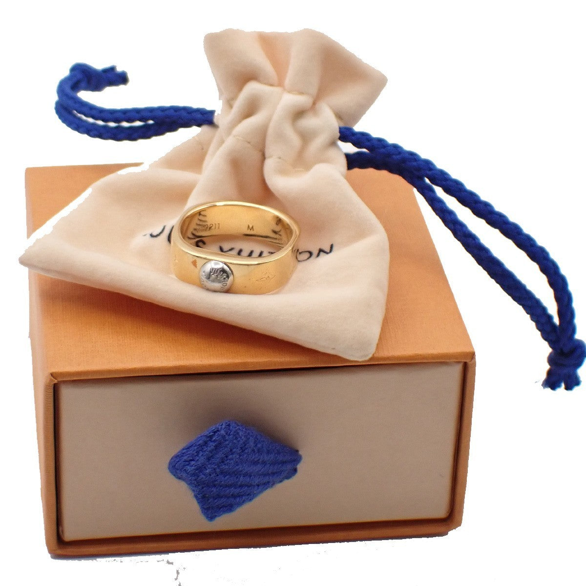 LOUIS VUITTON Nanogram Ring Size M Gold Silver Italy Accessory M00211 67EG247