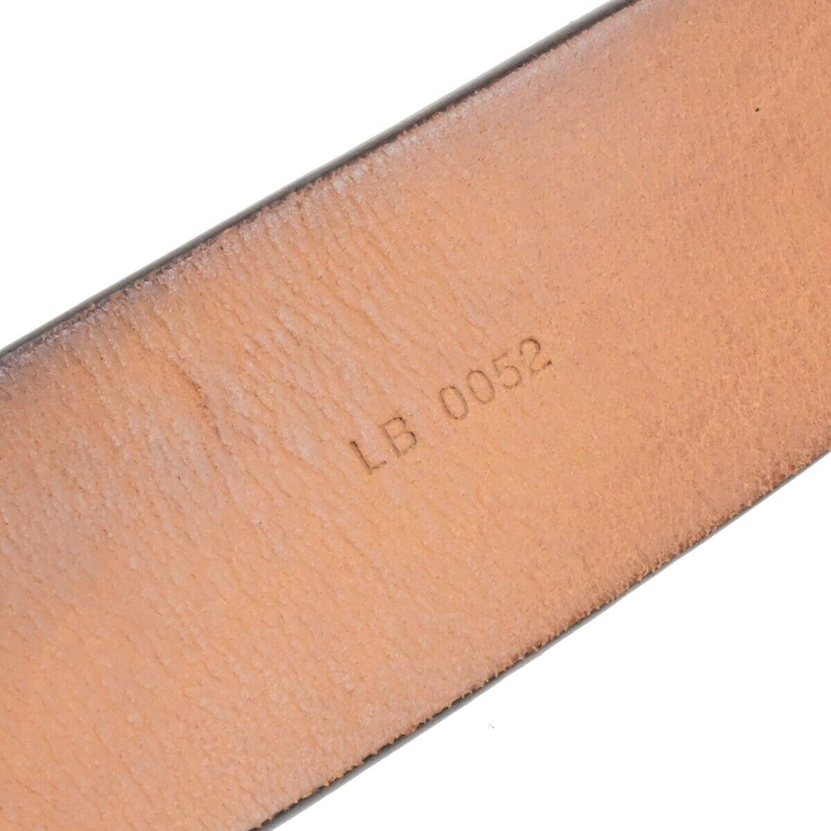 LOUIS VUITTON Logo Ceinture LST Belt Leather Brown Silver M6809 Spain 60EE095