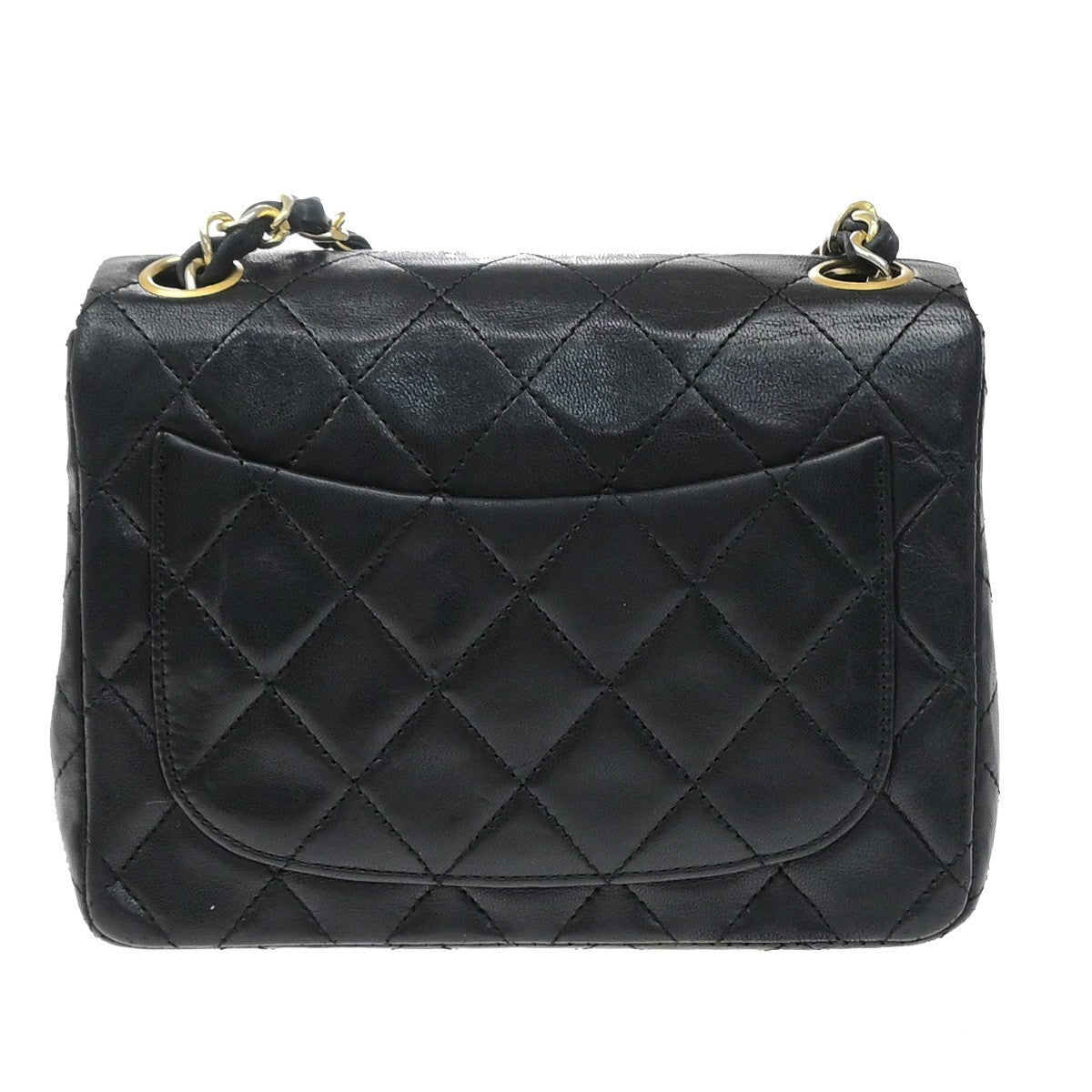 CHANEL CC Mini Matelasse Chain Shoulder Bag Leather Black GHW Vintage 805RP189