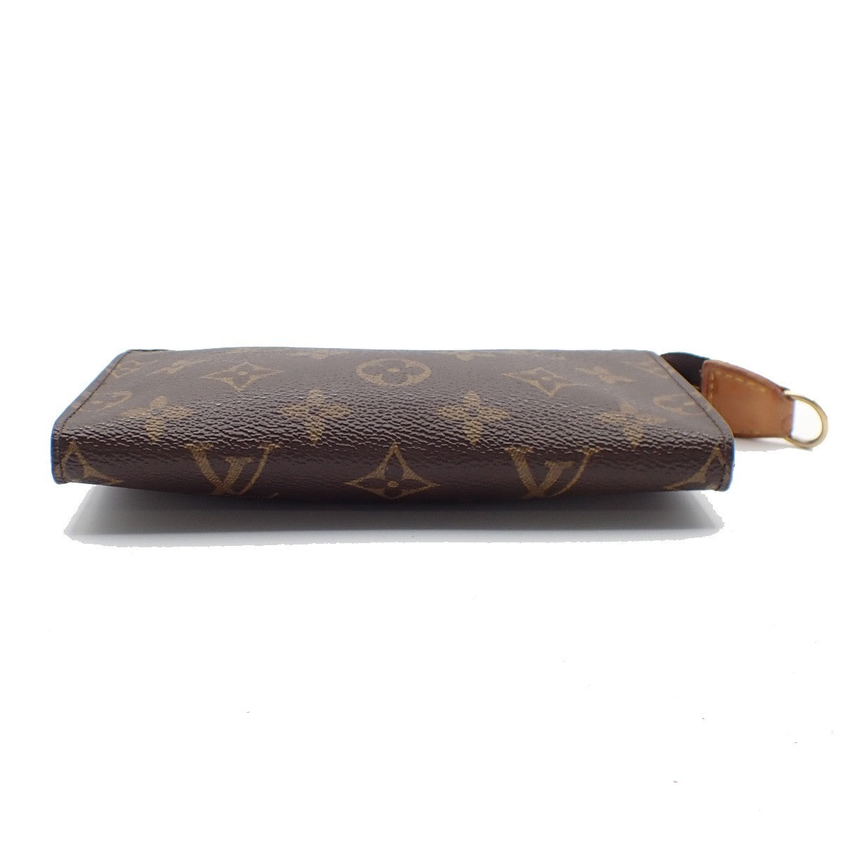 LOUIS VUITTON Logo BUCKET PM Pouch Bag Monogram Leather Brown France 60KB735