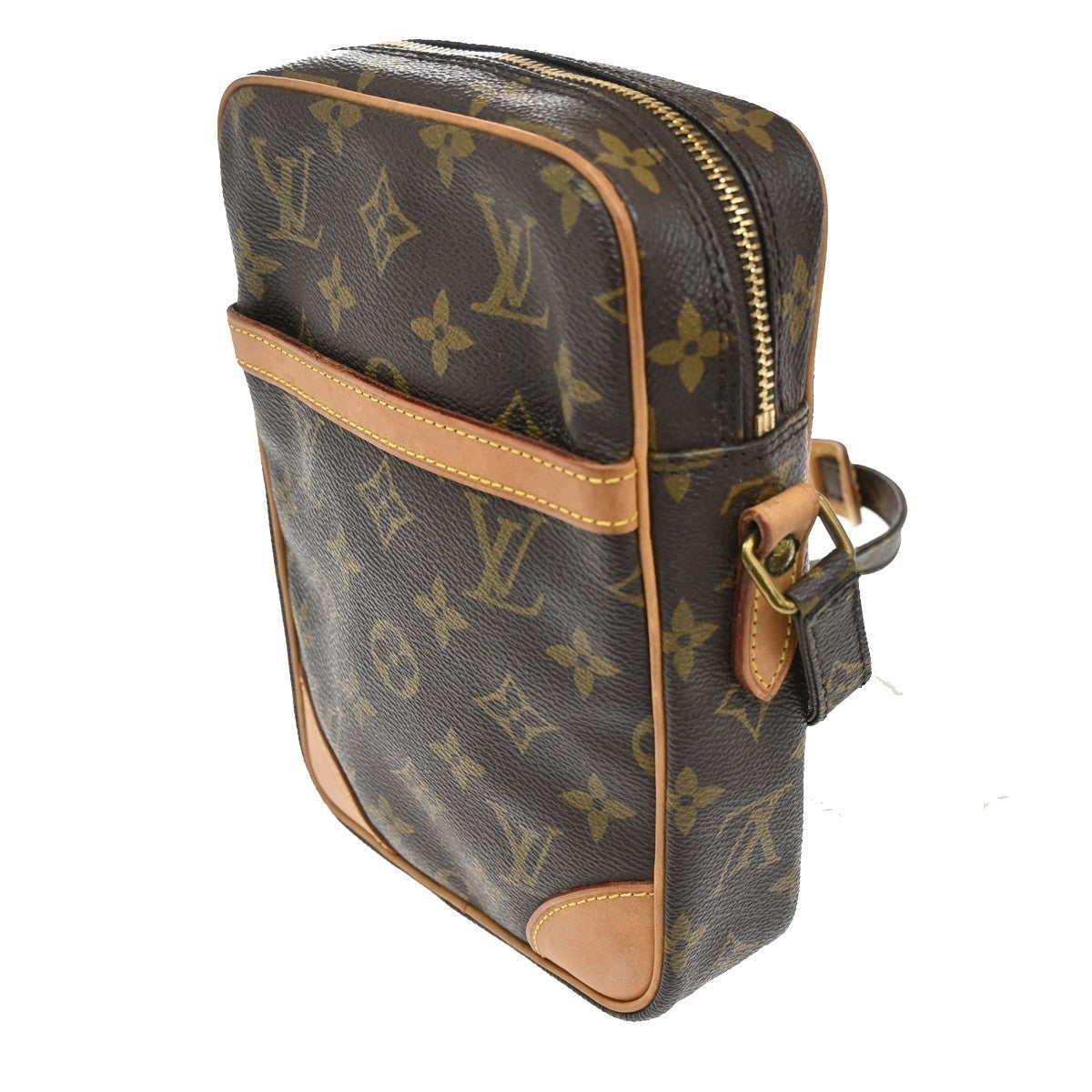 LOUIS VUITTON Danube Shoulder Bag Monogram Leather Brown France M45266 89MA077