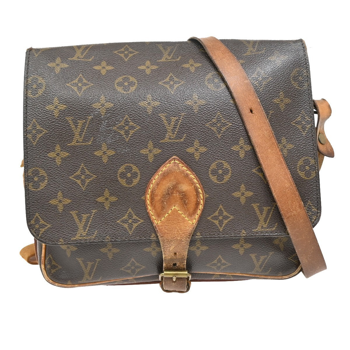 LOUIS VUITTON Cartouchiere MM Shoulder Bag Monogram Leather Brown M51253 69EF874