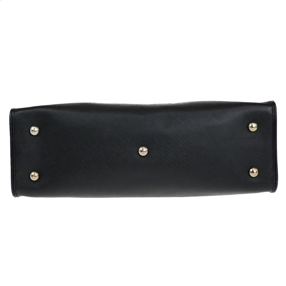 SALVATORE FERRAGAMO Gancini Hand Bag Leather Black Silver Made in Italy 61KA499