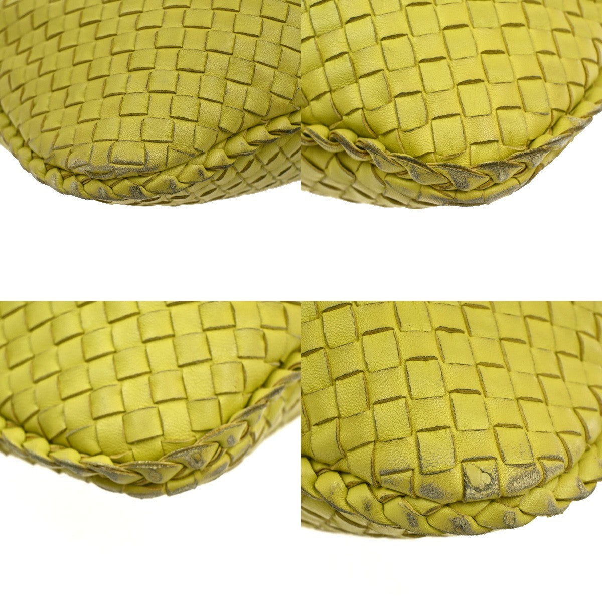 BOTTEGA VENETA Logo Intrecciato Shoulder Hand Bag Leather Yellow Italy 54MA142