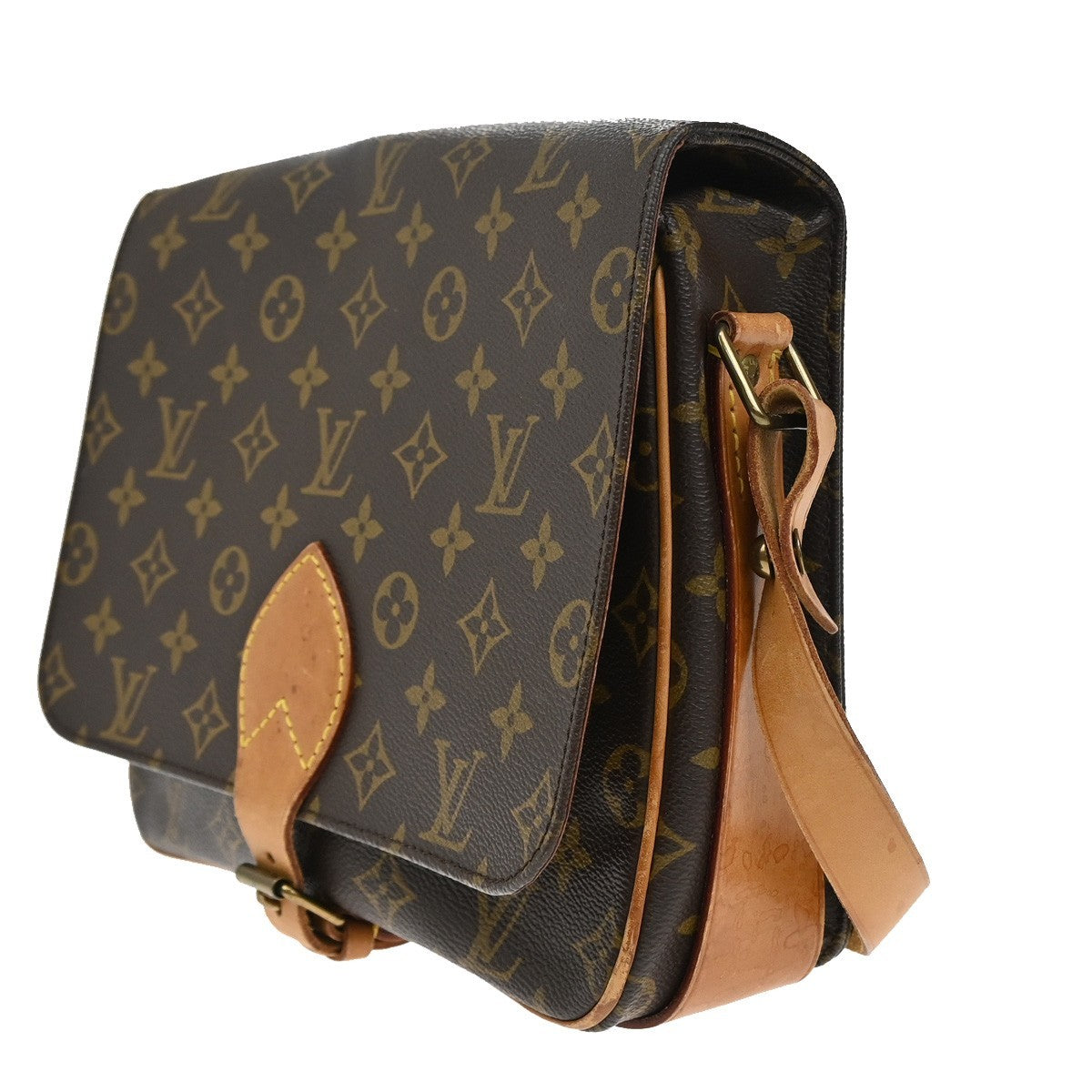 LOUIS VUITTON Cartouchiere GM Shoulder Bag Monogram Leather Brown M51252 88CA207