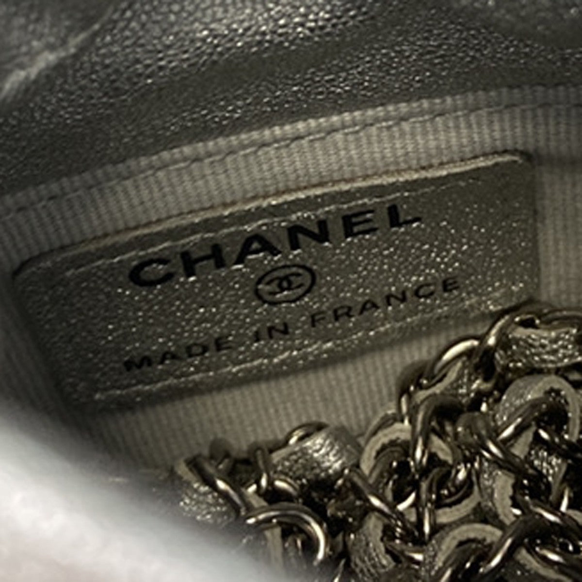 CHANEL Matelasse Drawstring Bucket Mini Shoulder Bag Leather Silver 683RP119
