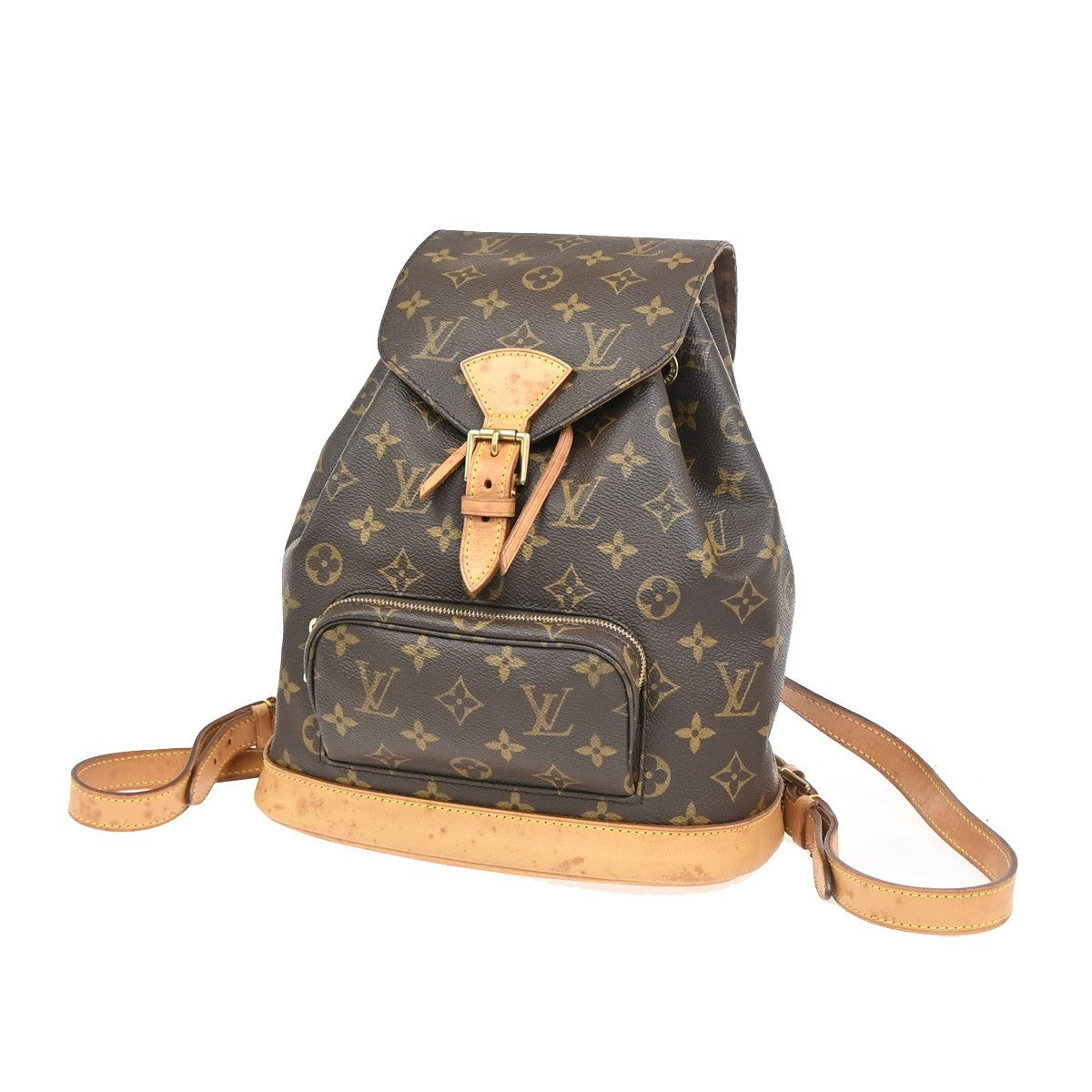 LOUIS VUITTON Montsouris MM Backpack Bag Monogram Leather Brown M51136 77AA208