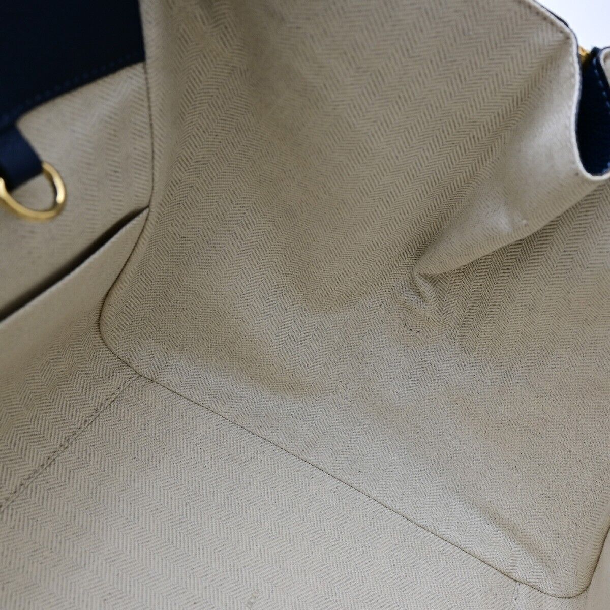 LOEWE Logo Hammock Small 2Way Shoulder Hand Bag Leather Blue Gold 606RK722
