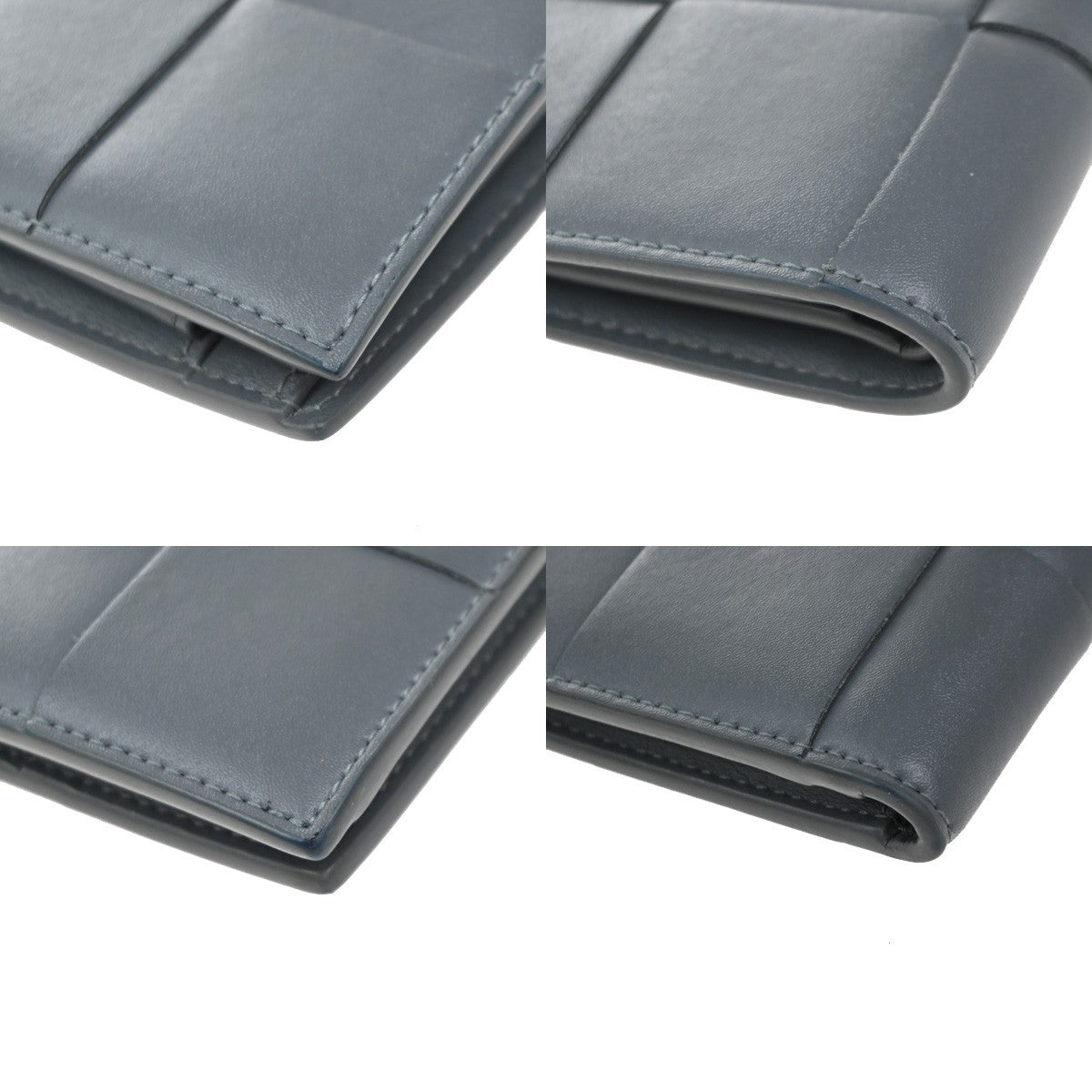 BOTTEGA VENETA Logo Cassette Bifold Compact Wallet Leather Gray Italy 31RP158