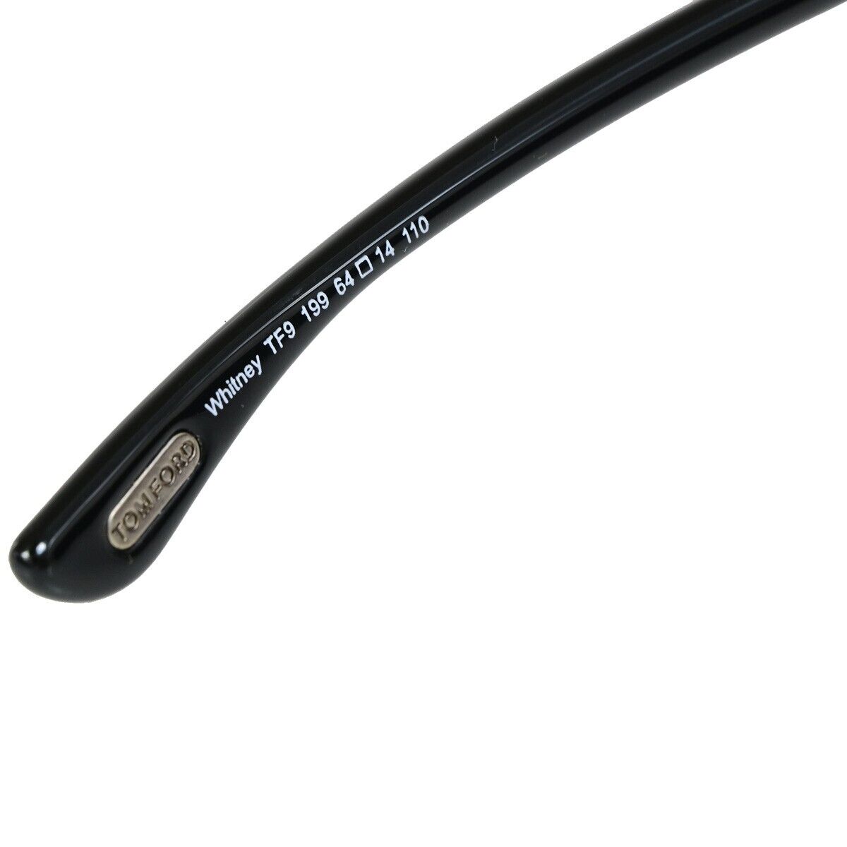 TOM FORD Logo Sunglasses Eye Wear Plastic Metal  Black TF9 Italy 07SJ334