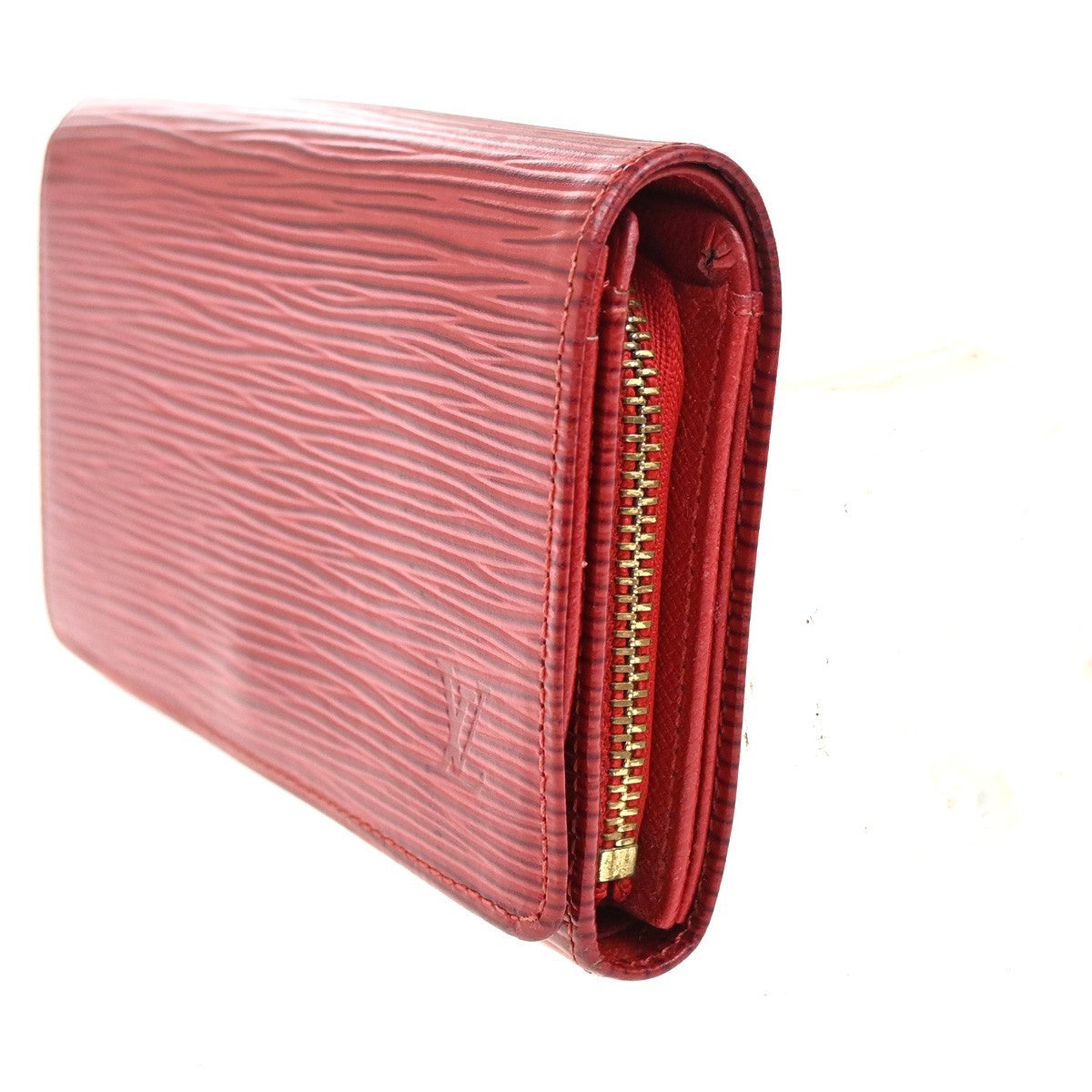 LOUIS VUITTON Porte Monnaie Billets Tresor Wallet Epi Leather Red M63507 07KC259