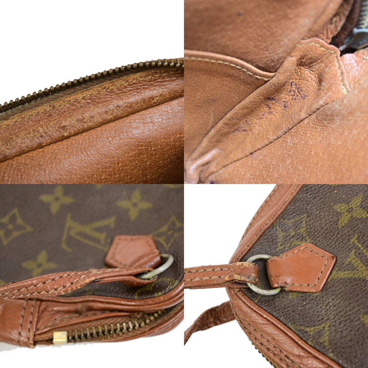 LOUIS VUITTON LV Logo Clutch Hand Bag Monogram Leather Brown france 01EC999