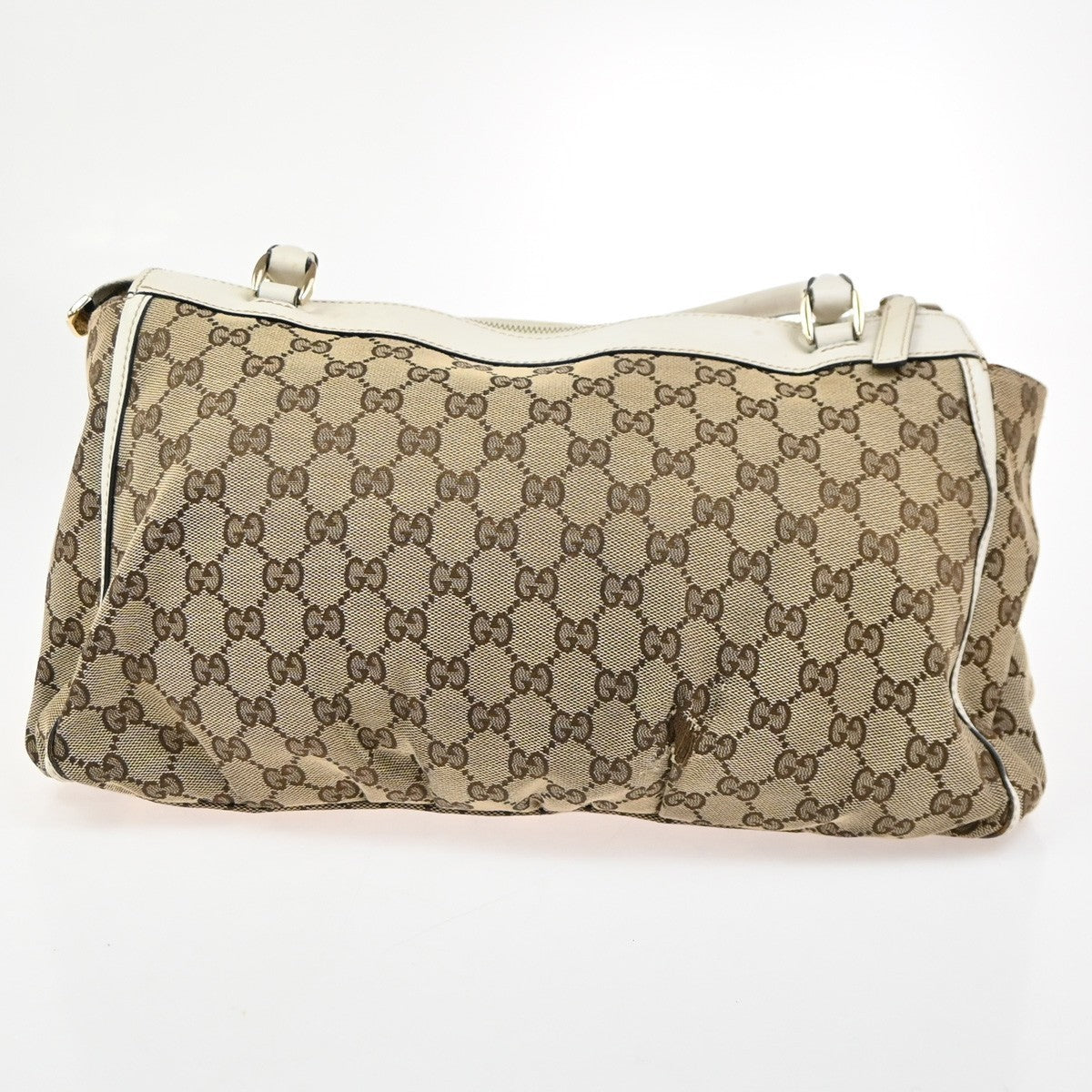 GUCCI Abbey GG Pattern D-Ring Shoulder Bag Canvas Leather BN White Italy 36ZA304