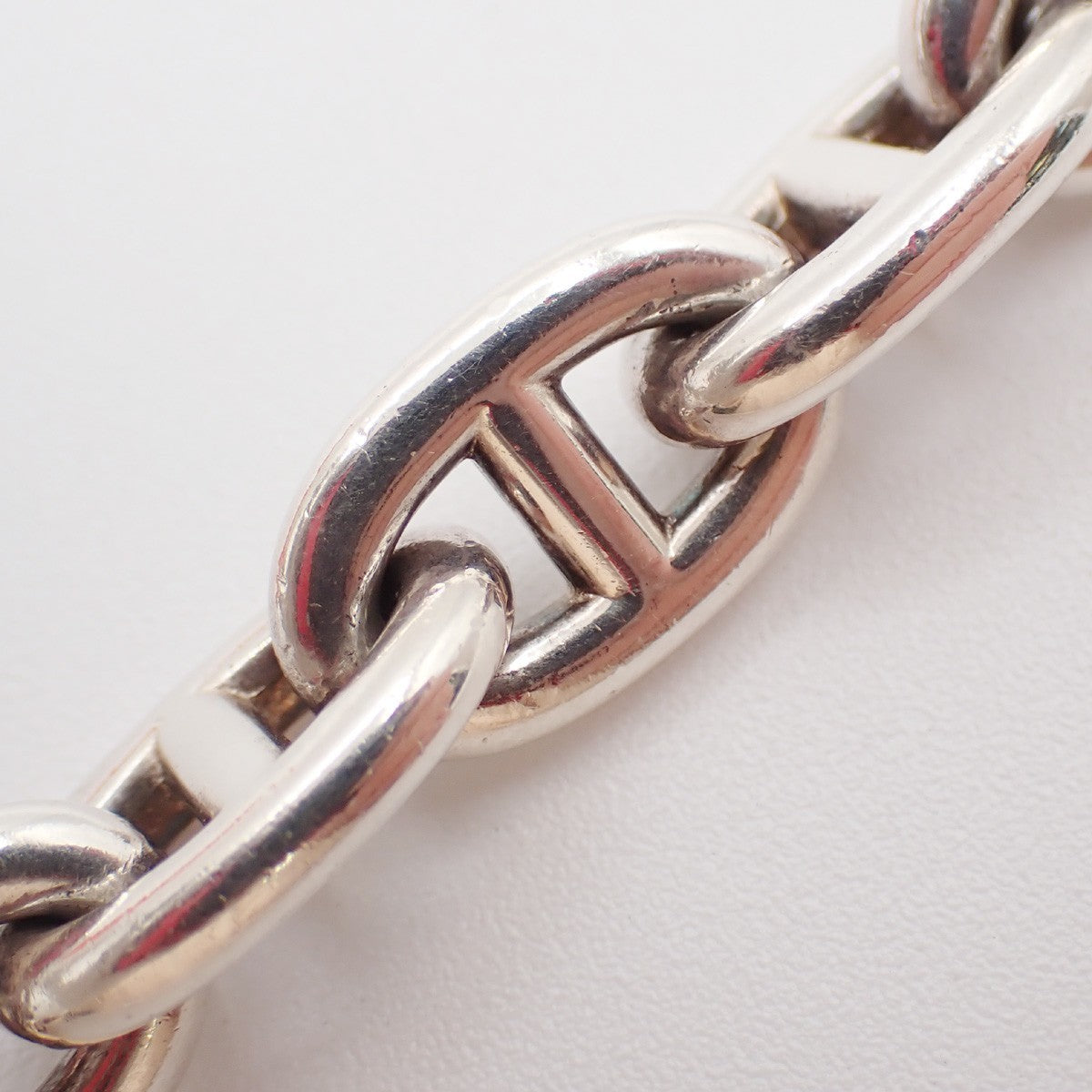 HERMES Logo Chaine D'ancre MM Chain Bracelet 16 Links Silver Ag925 385LC625